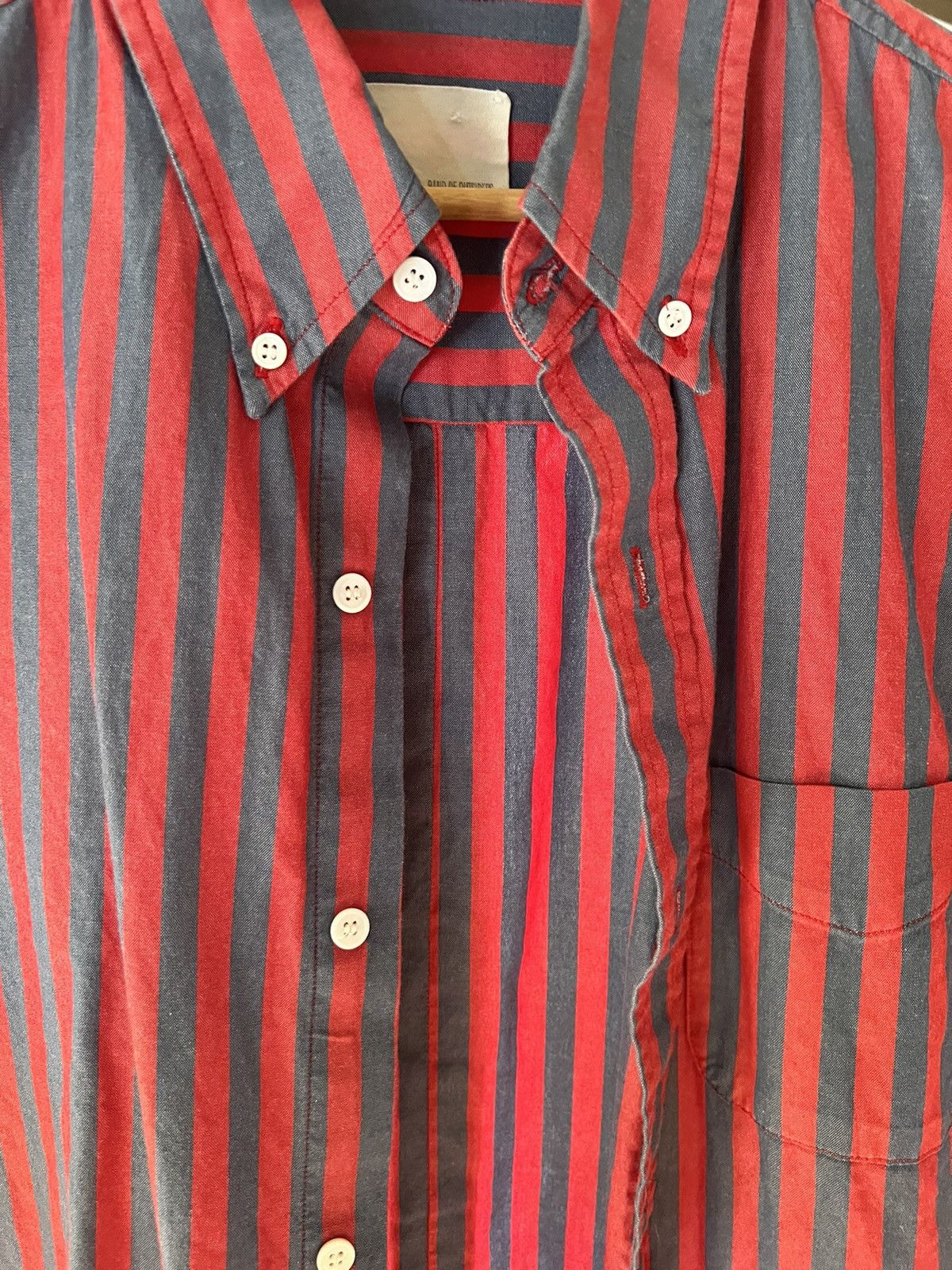 Band Of Outsiders Red and charcoal striped Oxford Grailed