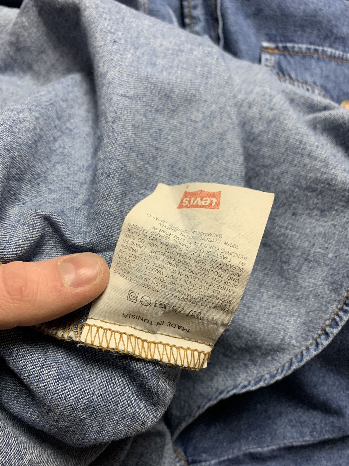 Levi's × Levi's Vintage Clothing × Vintage Vintage denim shirt Levis orange tab size L Size US L / EU 52-54 / 3 - 5 Thumbnail