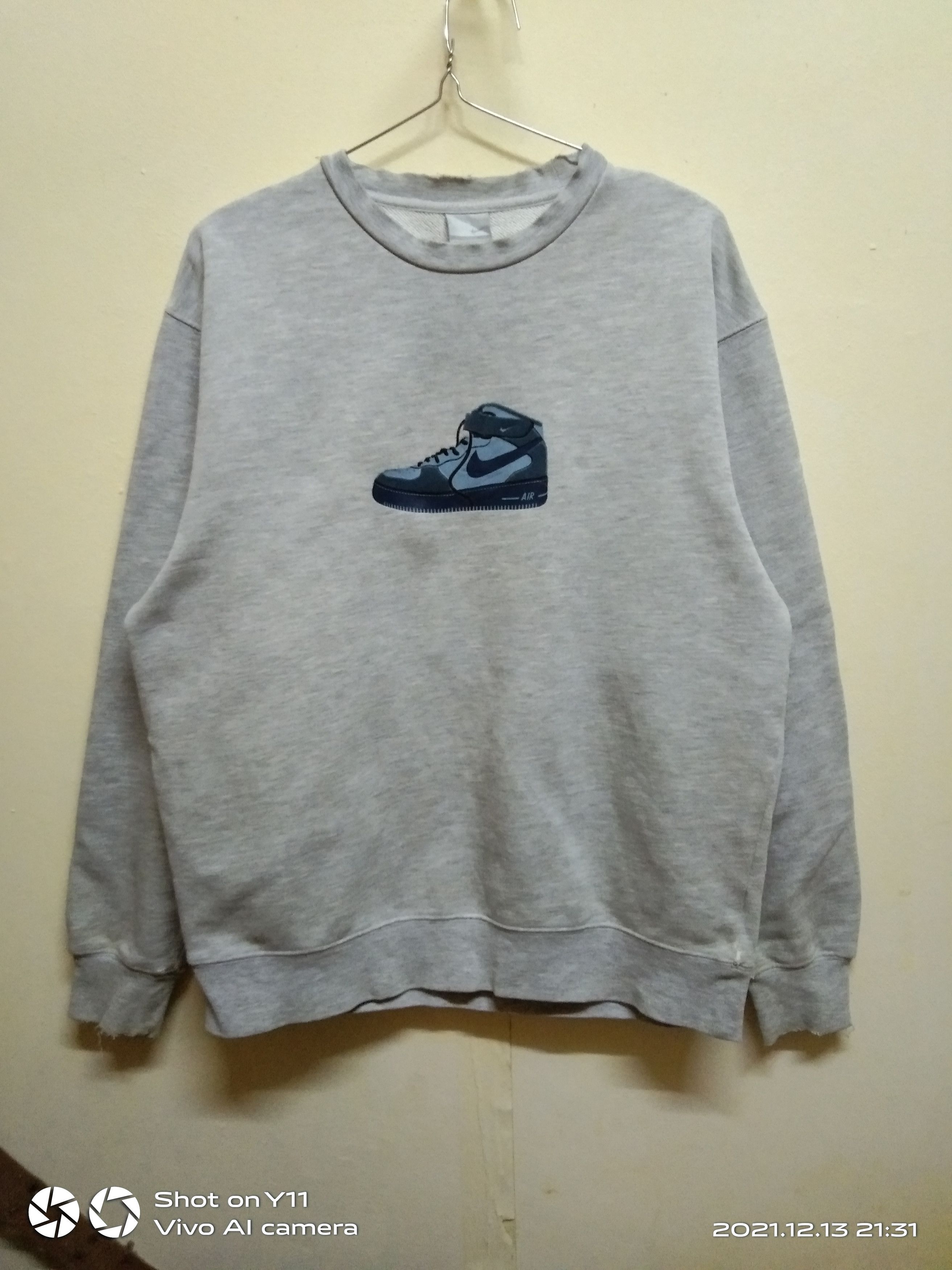 Nike × Vintage Vintage sweatshirt nike air, shoe logo in the