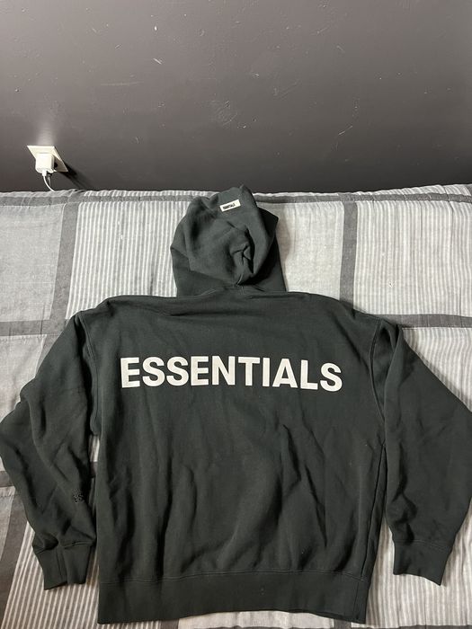 Fear of god essentials 3m logo pullover hot sale hoodie black