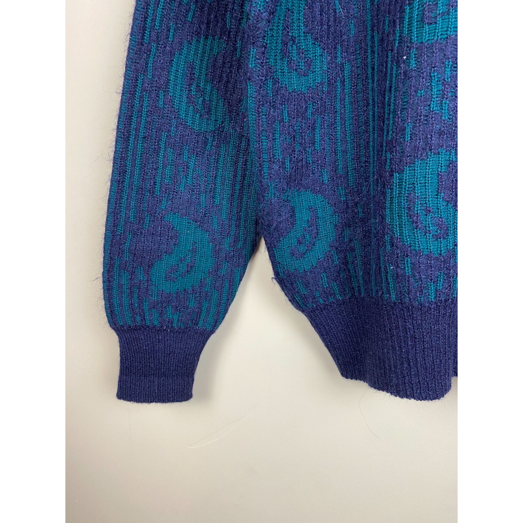 Authentic 1980s Gucci Paisley Mohair Wool Knit Sweater vtg
