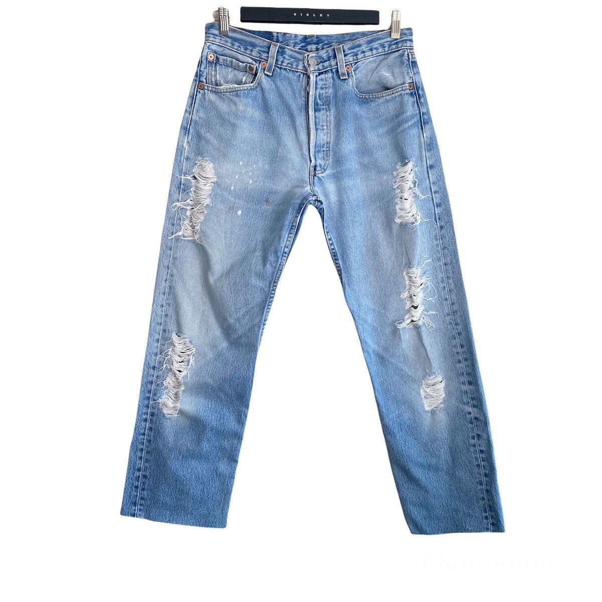 Levi's Vintage Levis 501 Distressed Lightwash Cropped Size US 30 / EU 46 - 1 Thumbnail