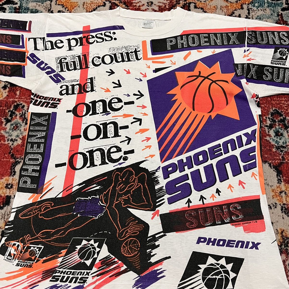 NBA Vintage Magic Johnson Ts Phoenix Suns All Over Print Size US XL / EU 56 / 4 - 2 Thumbnail