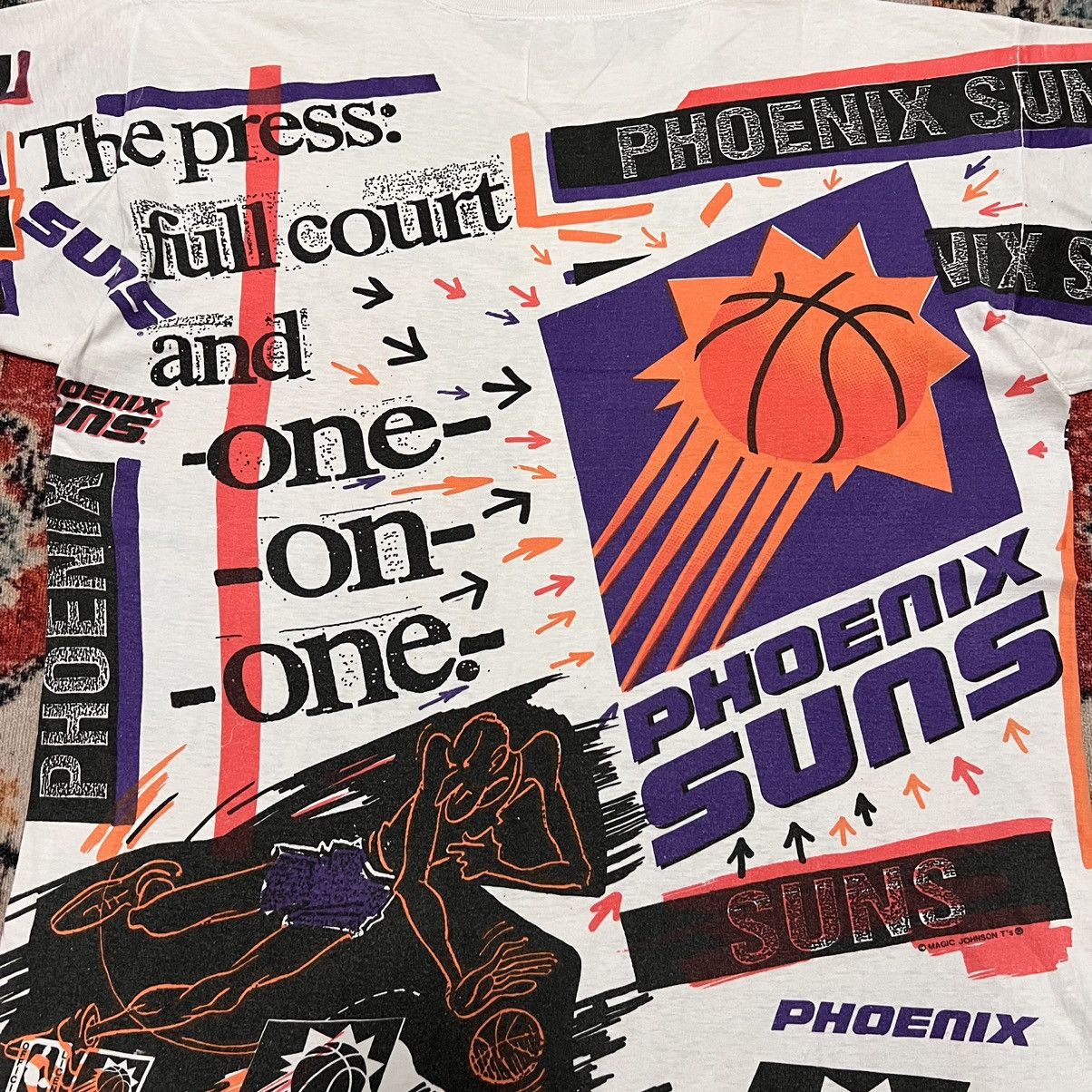 NBA Vintage Magic Johnson Ts Phoenix Suns All Over Print Size US XL / EU 56 / 4 - 8 Thumbnail