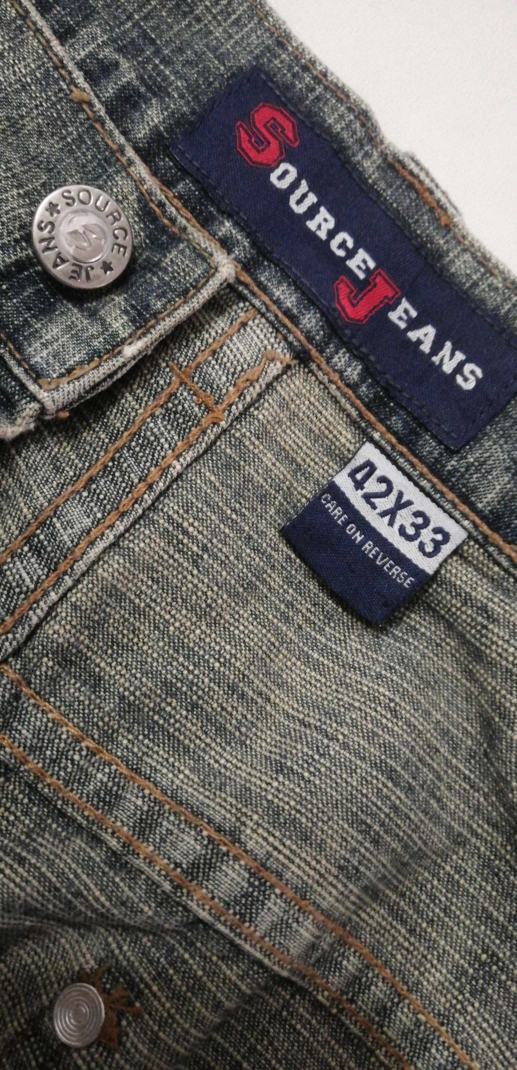 Source jeans denim big size embroidered logo