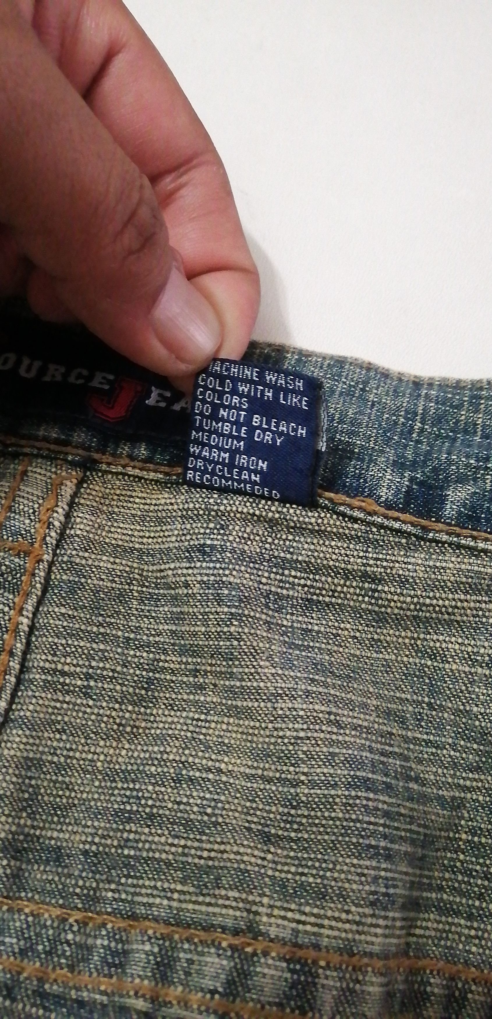Source jeans denim big size embroidered logo