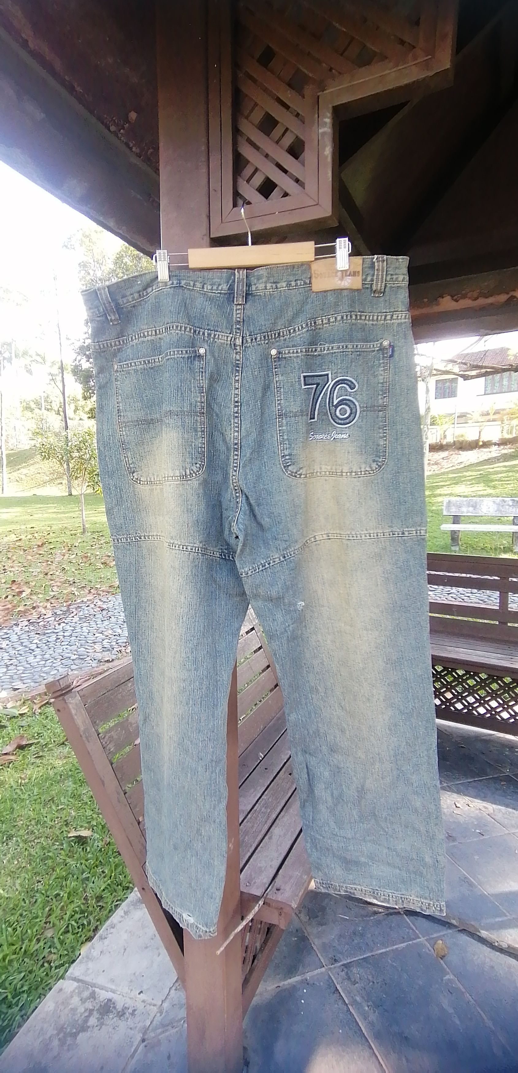 Source jeans denim big size embroidered logo