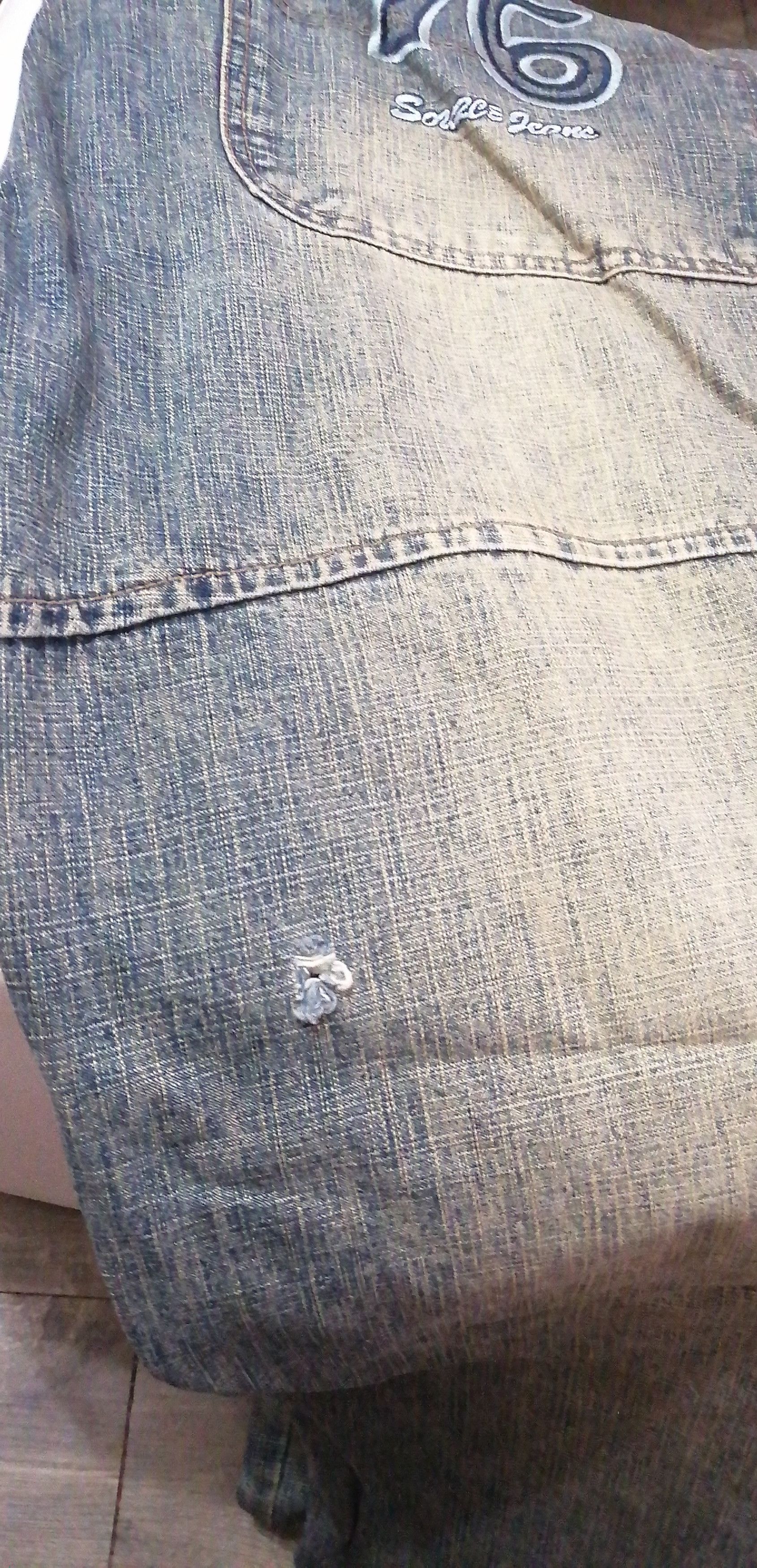 Source jeans denim big size embroidered logo