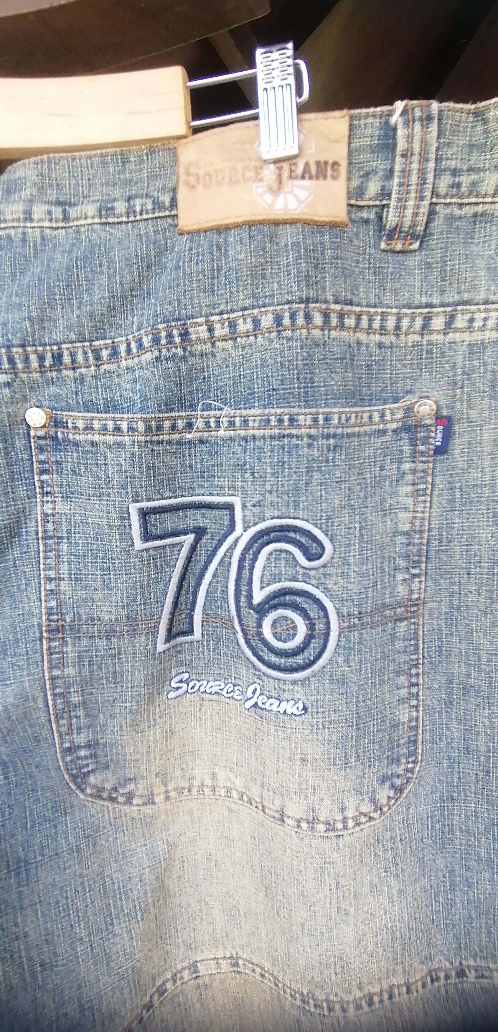 Source jeans denim big size embroidered logo