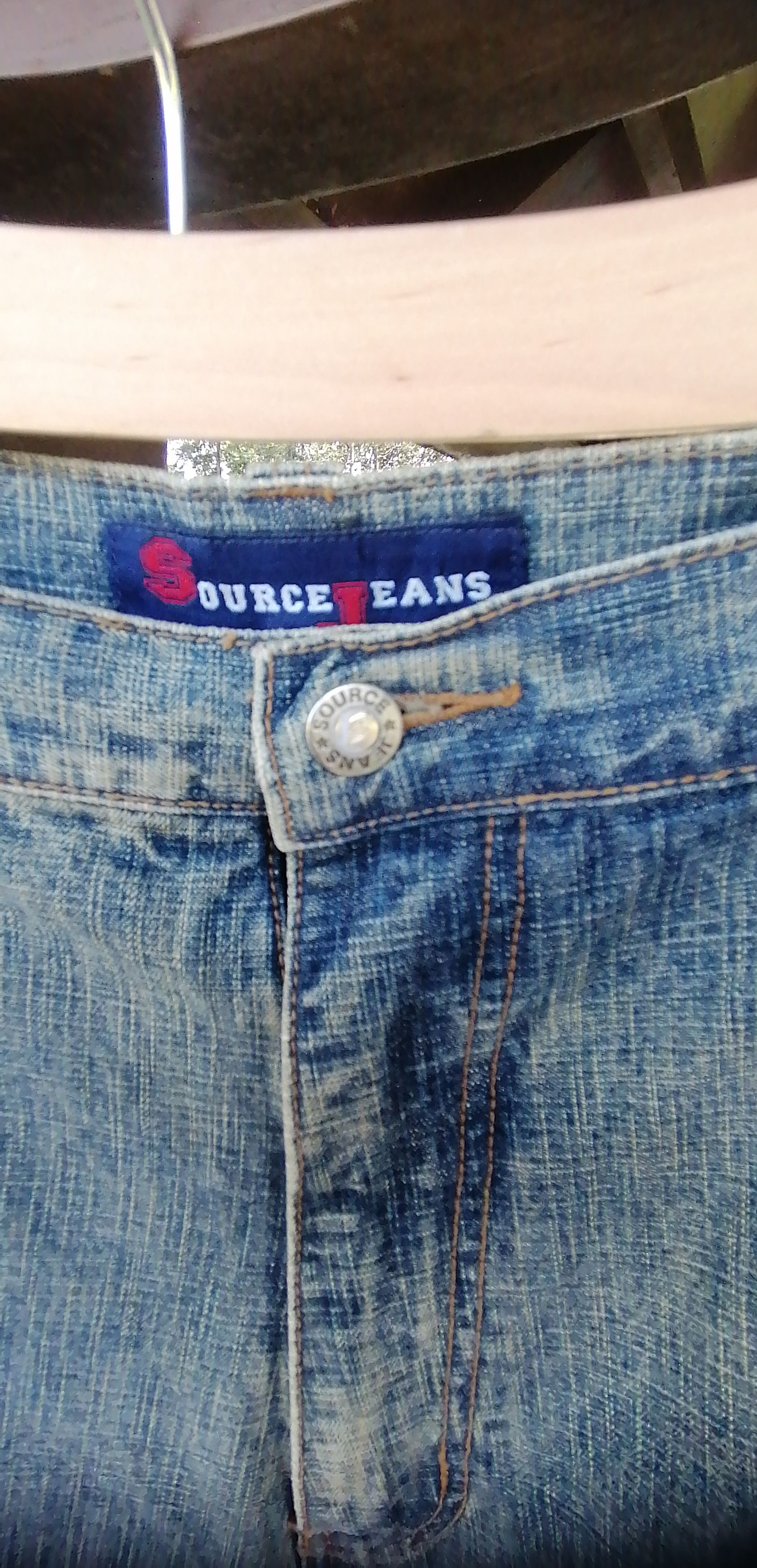 Source jeans denim big size embroidered logo