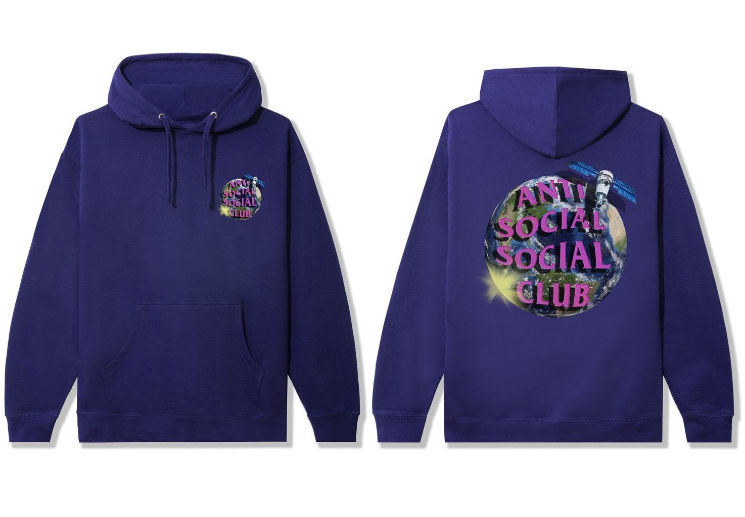 Anti Social Social Club × Members Only DS ASSC satellite Worldwide Purple Hoodie BAPE Kith FTP FOG Size US M / EU 48-50 / 2 - 6 Thumbnail