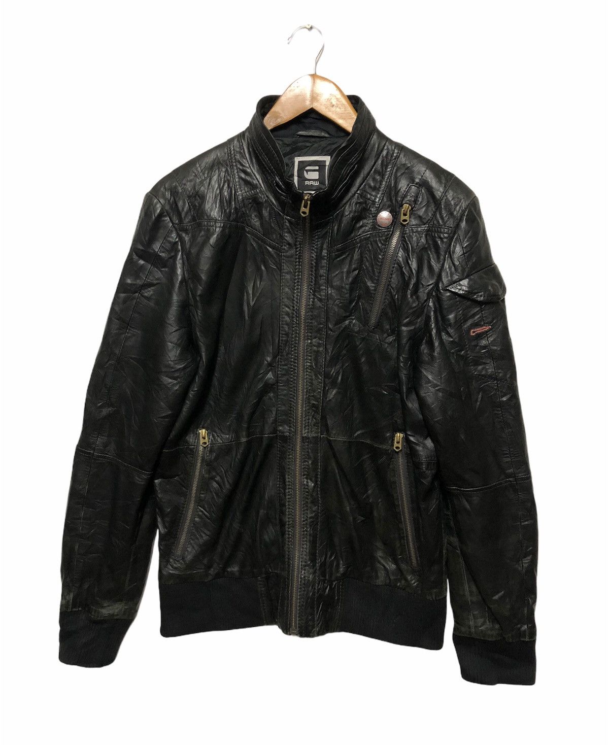 G-Star × Japanese Brand G STAR RAW LEATHER BOMBER JACKET Size US M / EU 48-50 / 2 - 1 Thumbnail