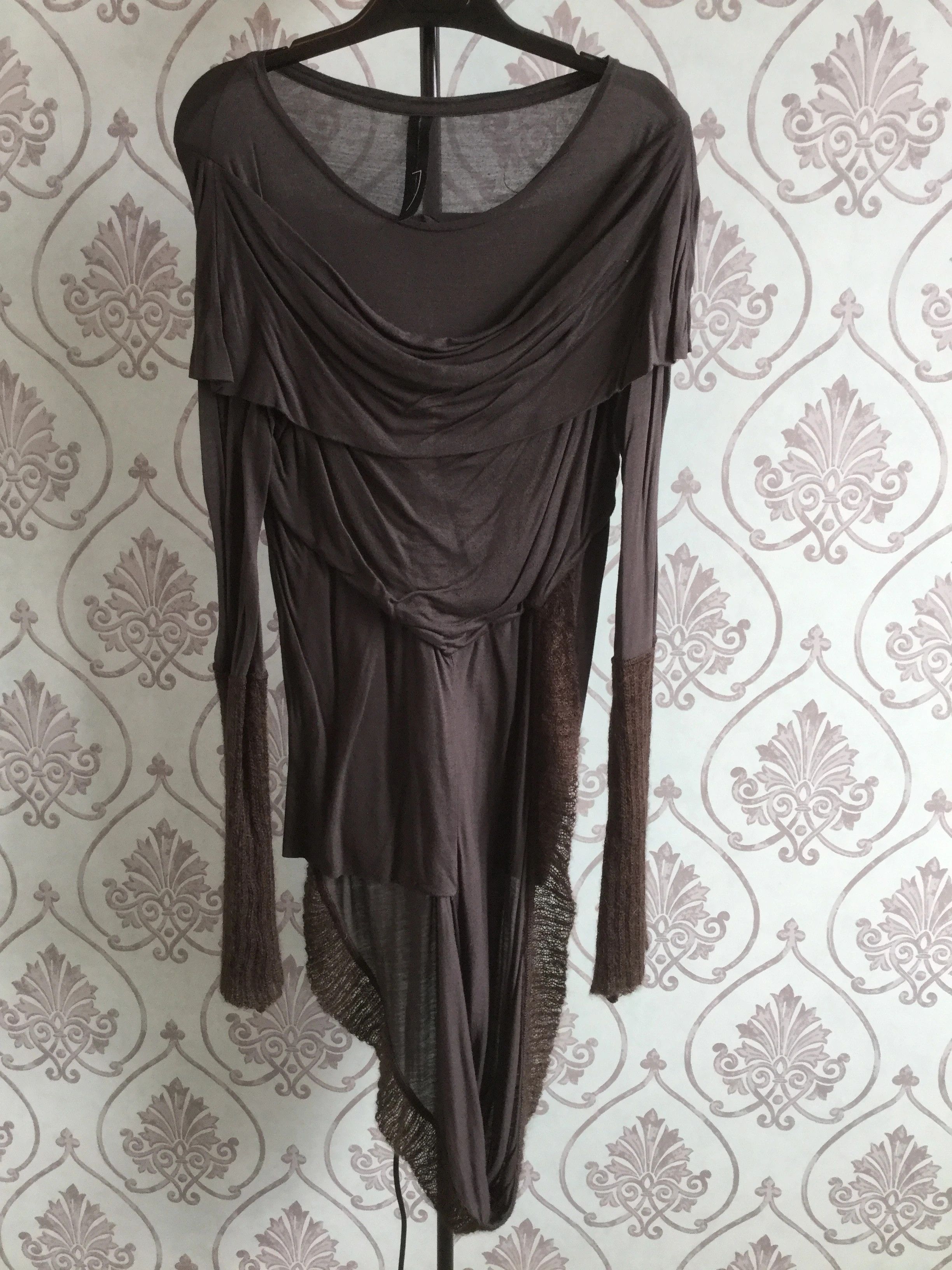 Ilaria Nistri Asymmetric long top.Like Rick Owens or Ann Demeulemeester Size M / US 6-8 / IT 42-44 - 2 Thumbnail