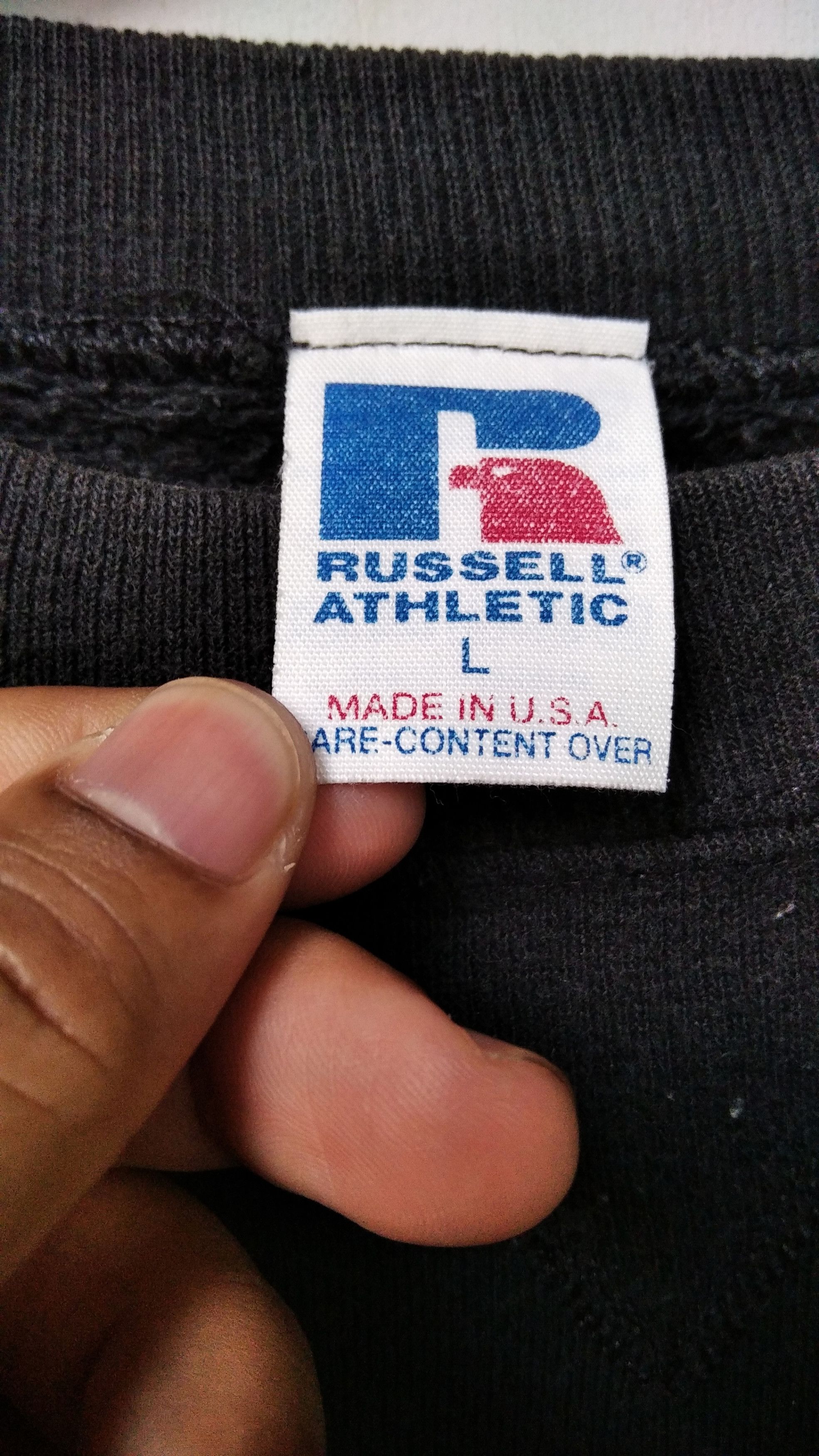 Russell Athletic Vintage Russel Athlentic Plain Black Sweatshirt Size US L / EU 52-54 / 3 - 3 Thumbnail