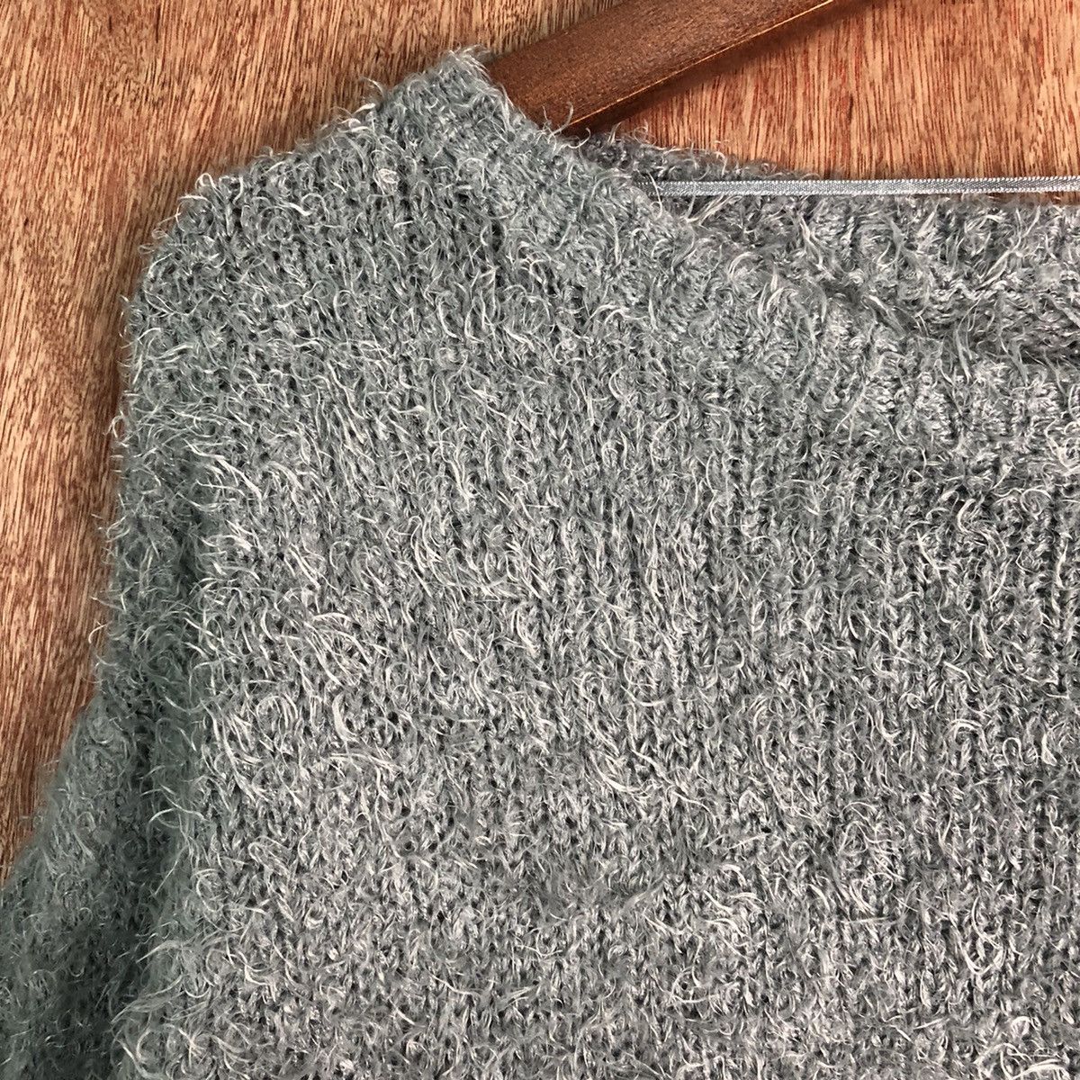 Homespun Knitwear GU Grey Shag Shaggy Fur Mohair Knitwear #6517 Size US M / EU 48-50 / 2 - 6 Thumbnail