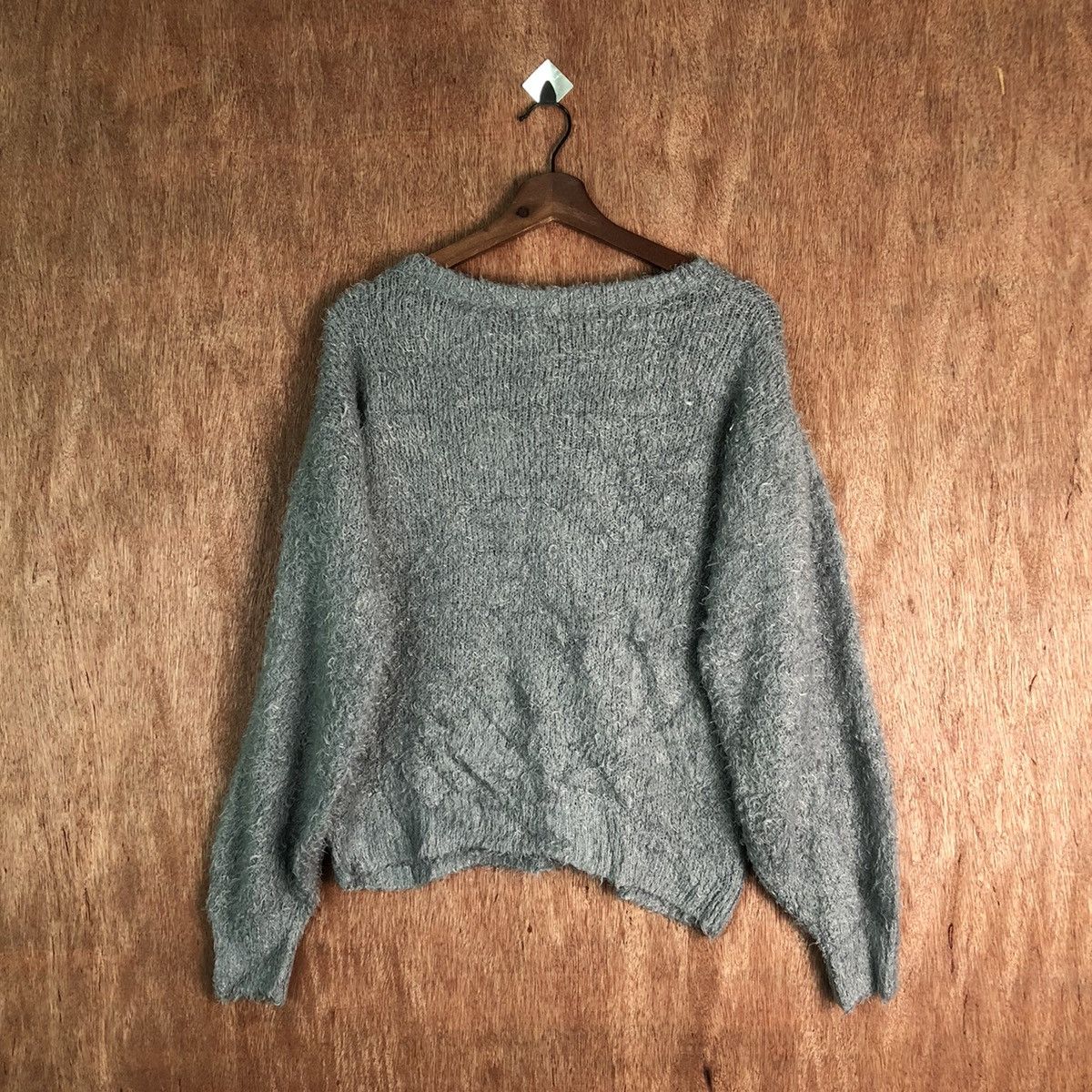 Homespun Knitwear GU Grey Shag Shaggy Fur Mohair Knitwear #6517 Size US M / EU 48-50 / 2 - 9 Thumbnail