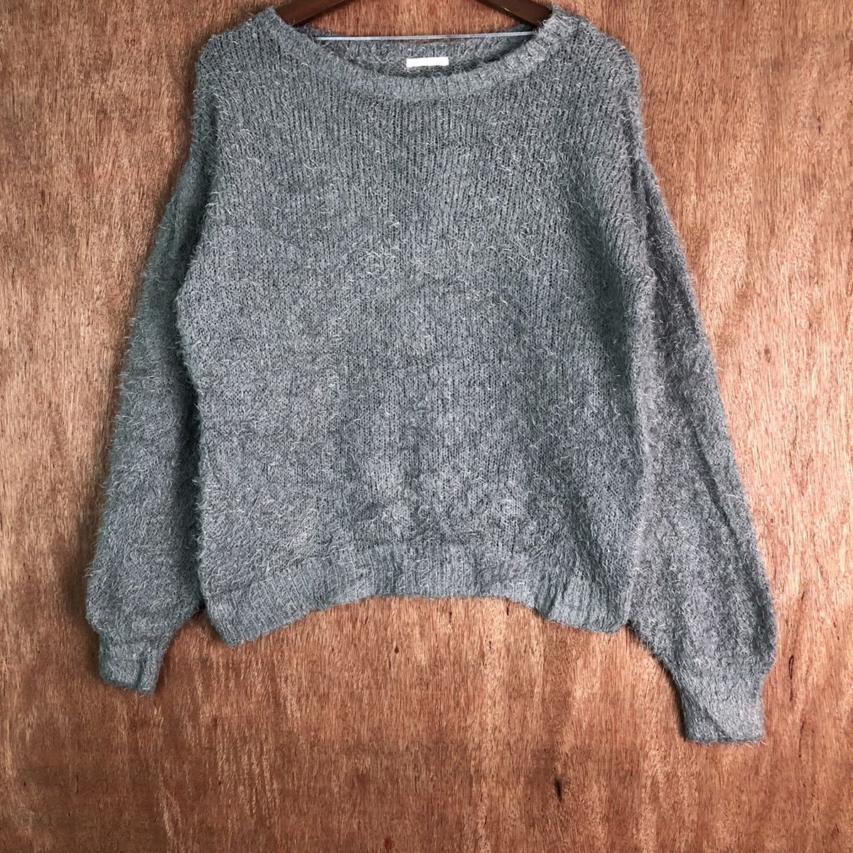 Homespun Knitwear GU Grey Shag Shaggy Fur Mohair Knitwear #6517 Size US M / EU 48-50 / 2 - 3 Thumbnail