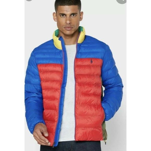Polo Ralph Lauren Nylon Down Colorblock Jacket Medium