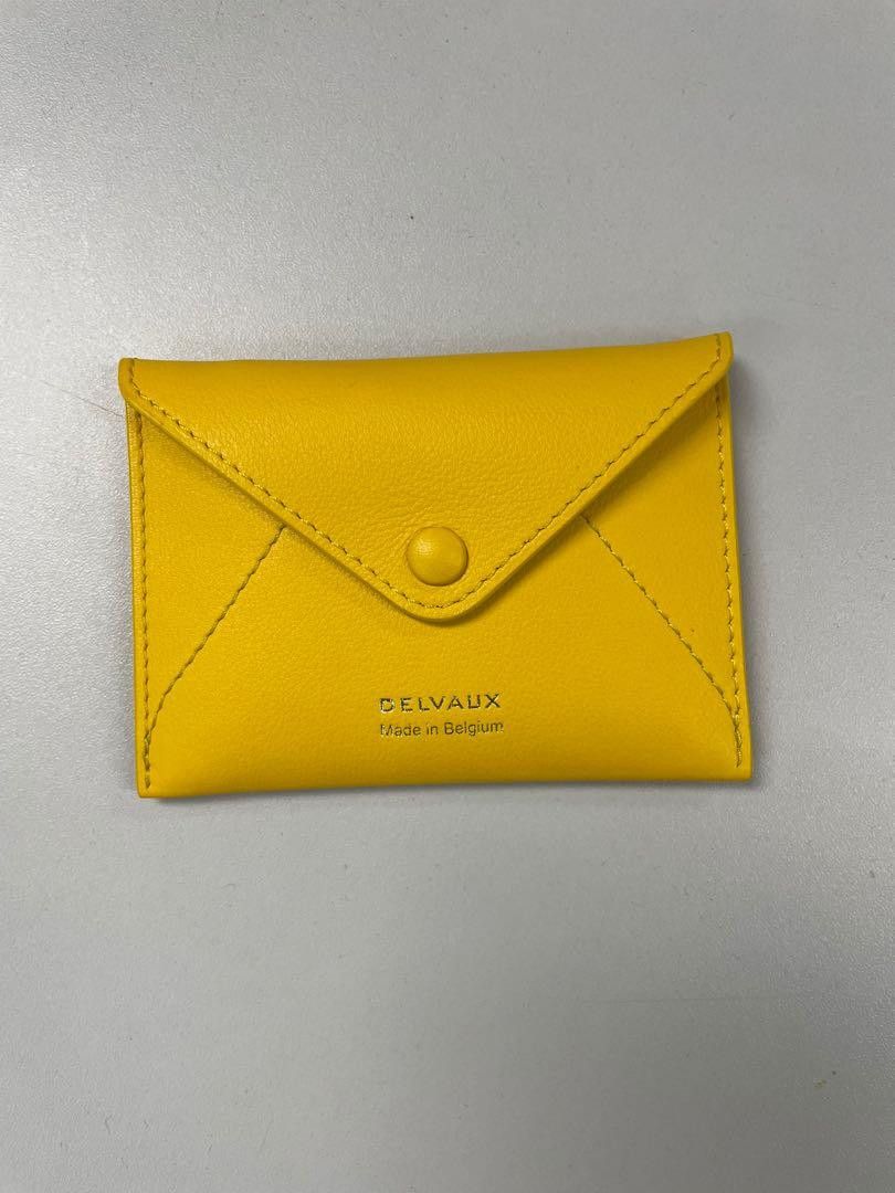 Delvaux yellow card holder on chain