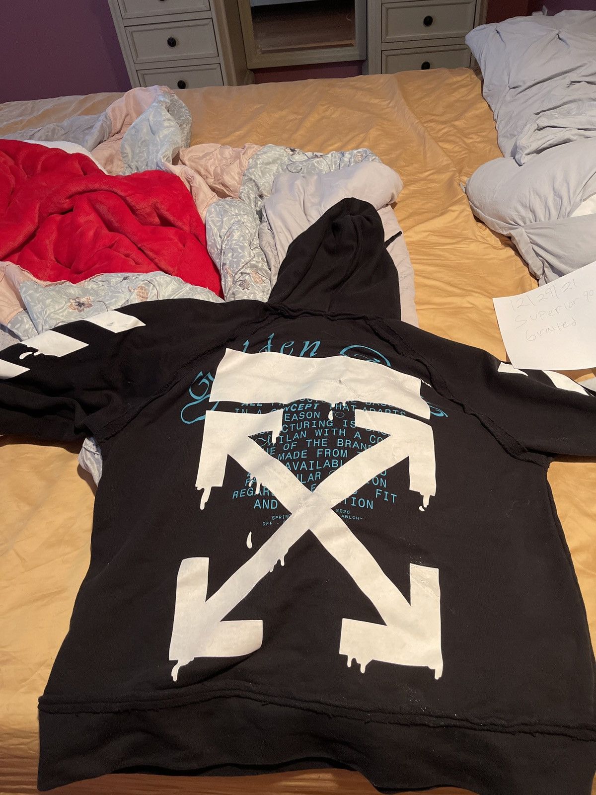 Off white hoodie dripping arrows sales