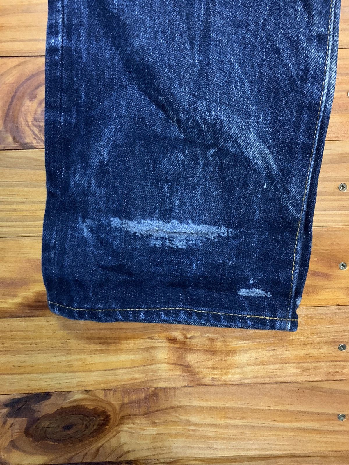 KOJIMA GENES Vintage Kojima Genes Japan Blue Wash Out Denim Jeans 19oz Size US 32 / EU 48 - 4 Thumbnail
