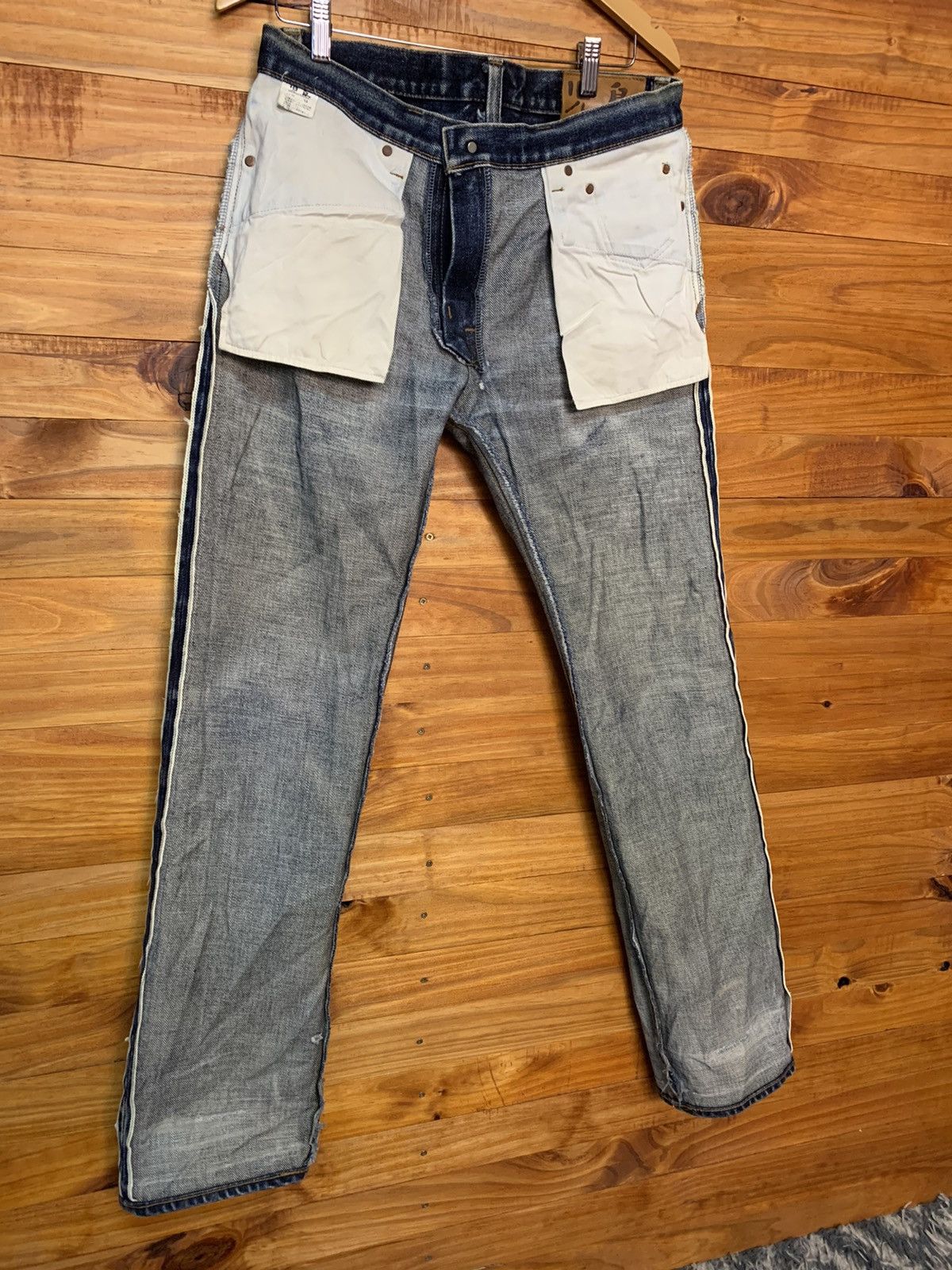 KOJIMA GENES Vintage Kojima Genes Japan Blue Wash Out Denim Jeans 19oz Size US 32 / EU 48 - 15 Thumbnail