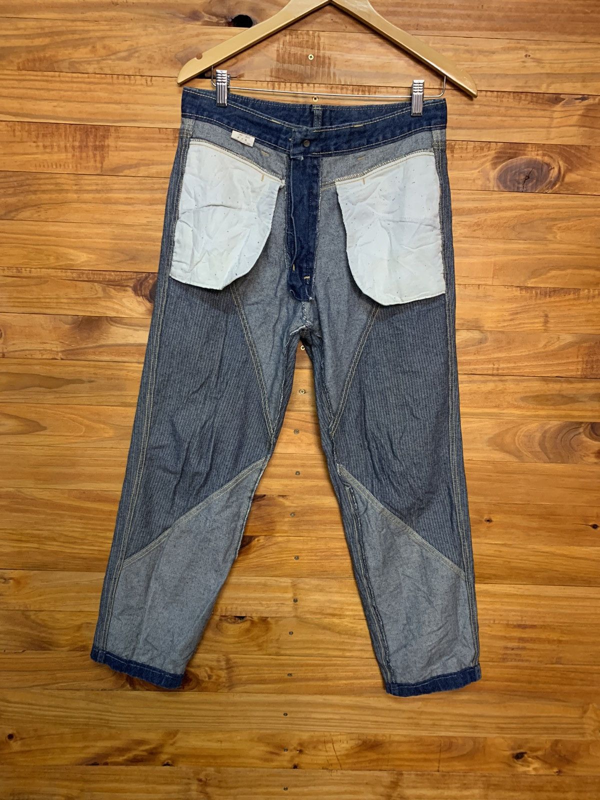 Japanese Brand Vintage Technology Fifty’s Sashiko Carpenter Denim Pants Size US 32 / EU 48 - 11 Thumbnail