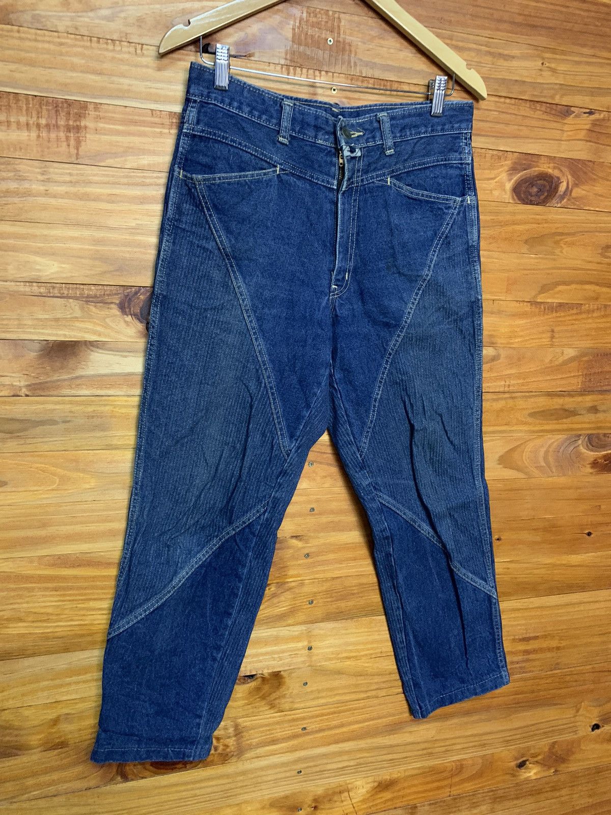 Japanese Brand Vintage Technology Fifty’s Sashiko Carpenter Denim Pants Size US 32 / EU 48 - 3 Thumbnail