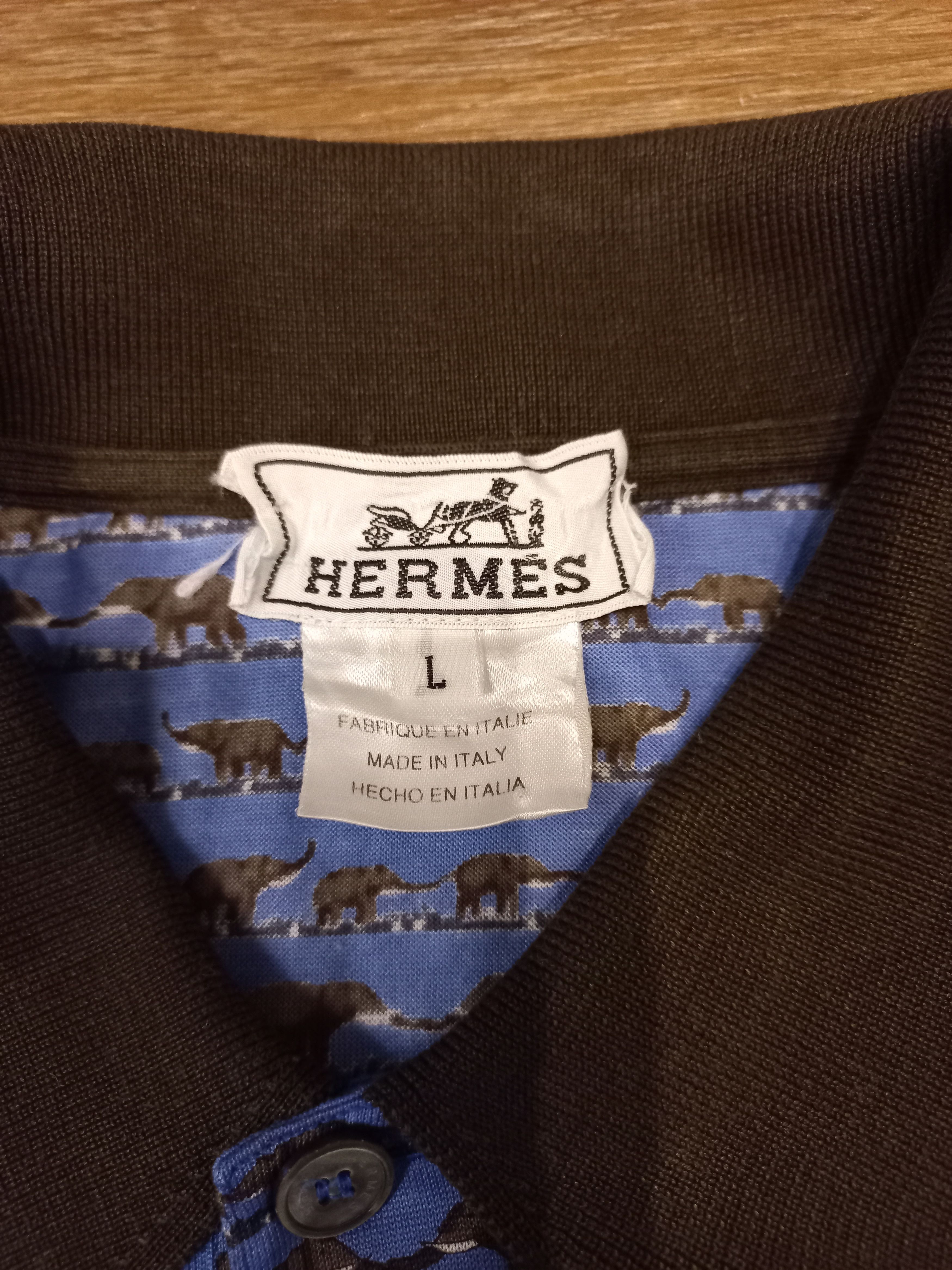 Hermes Hermes polo shirt elephant full pattern Size US L / EU 52-54 / 3 - 7 Thumbnail