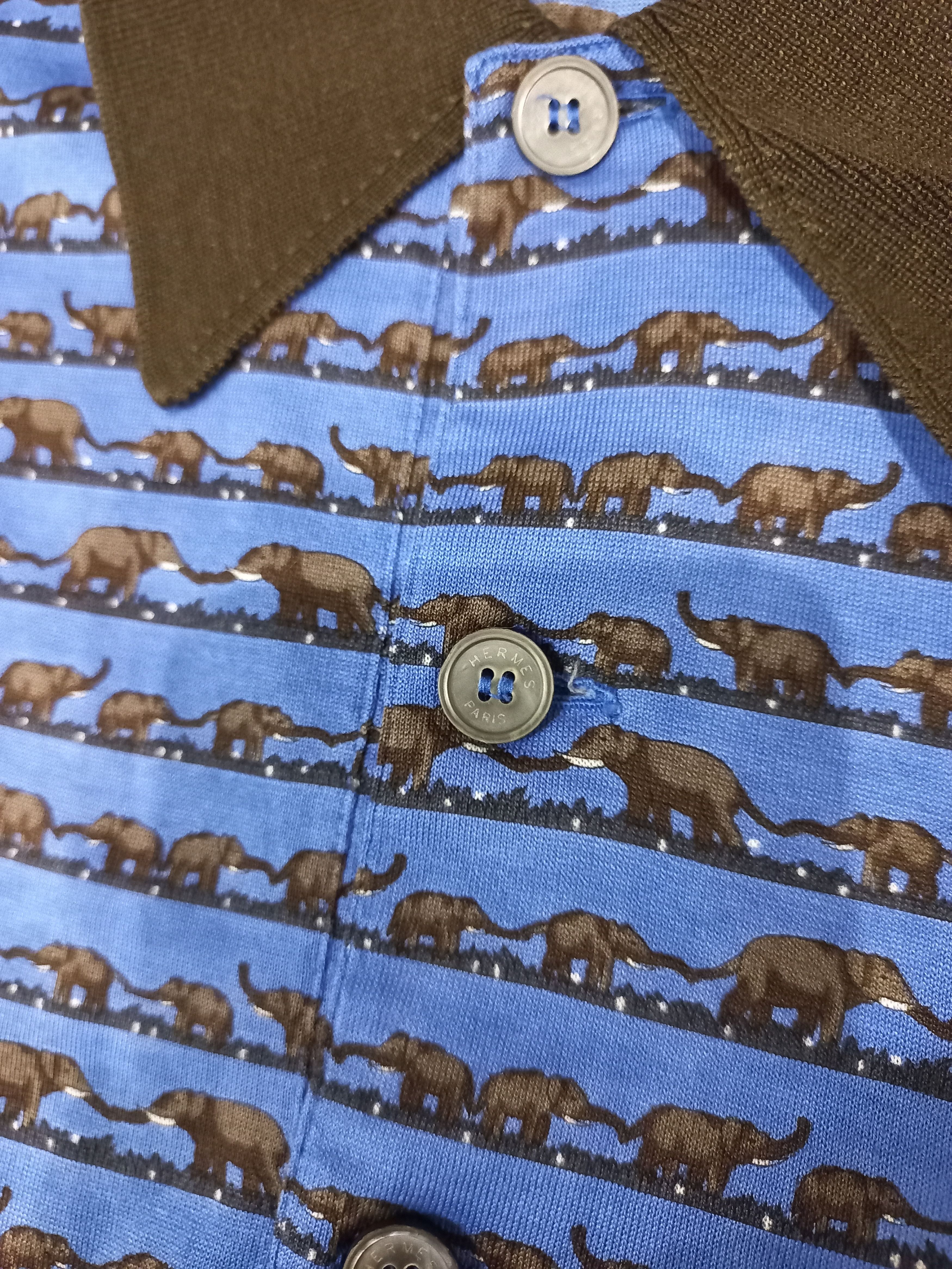 Hermes Hermes polo shirt elephant full pattern Size US L / EU 52-54 / 3 - 6 Thumbnail