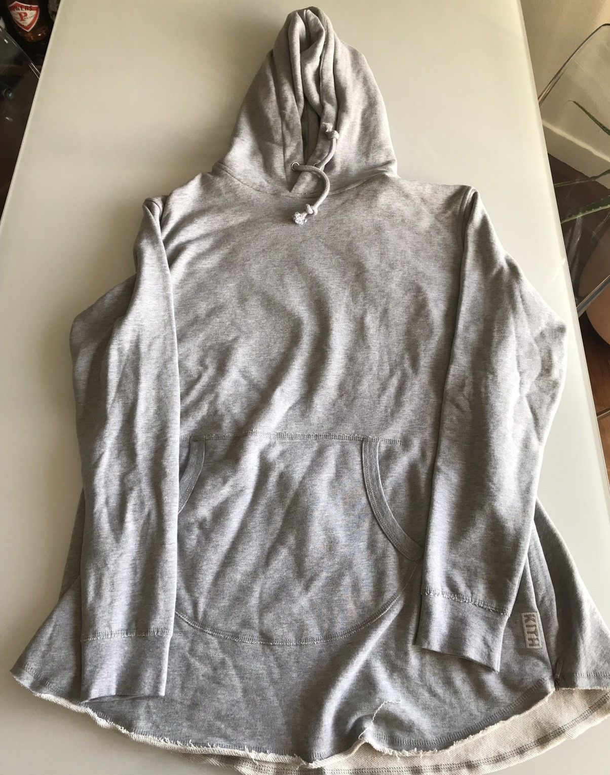 image of Kith “Classics” Drop-Cut Hoodie, Size XL in Grey, Men's