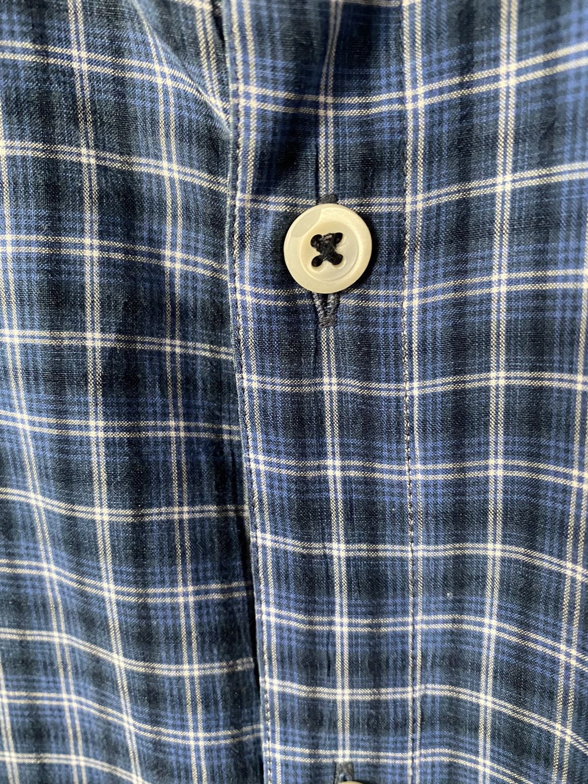 Billy Reid Dark Blue Plaid Shirt Size US XXL / EU 58 / 5 - 5 Thumbnail
