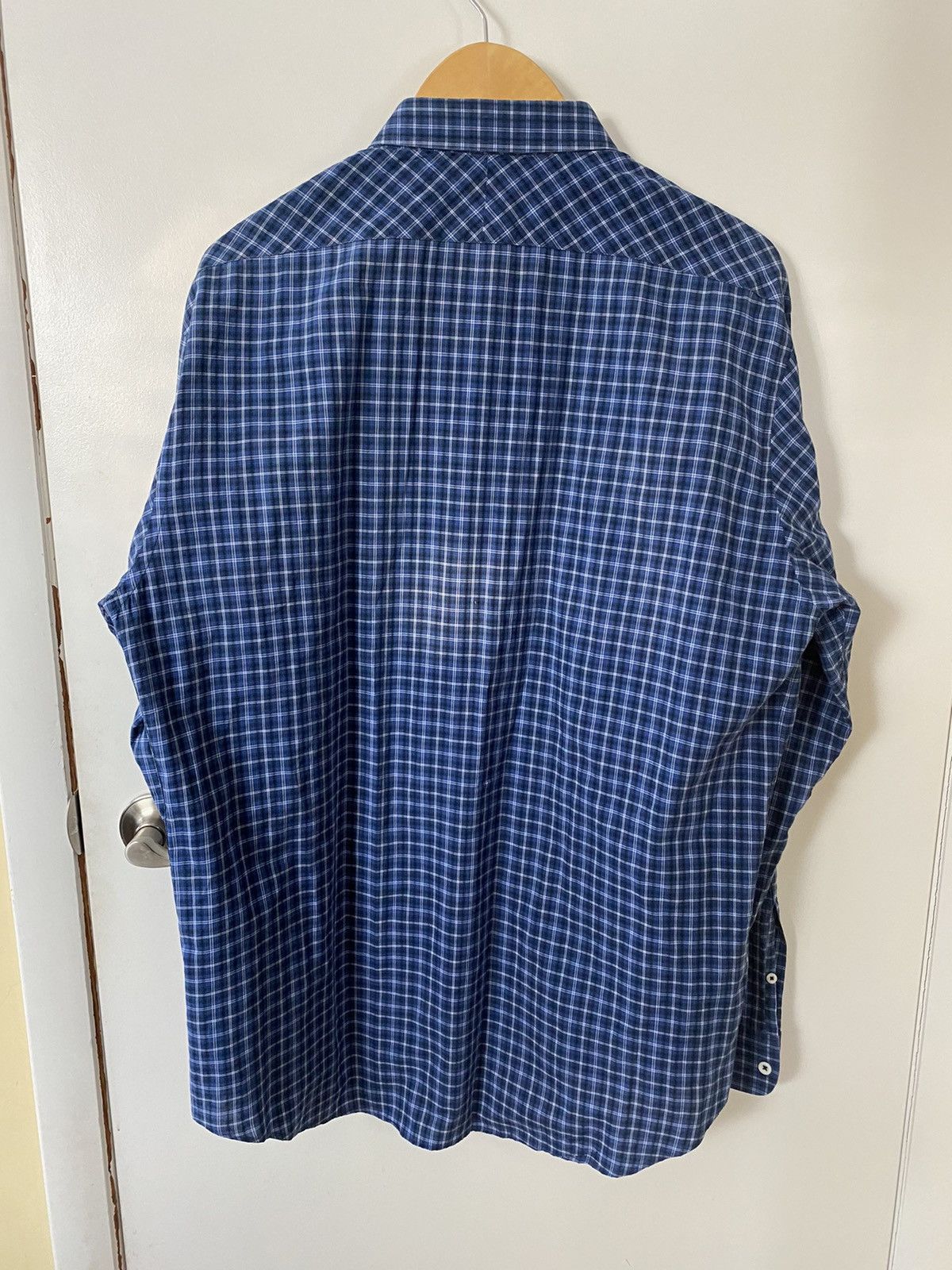Billy Reid Dark Blue Plaid Shirt Size US XXL / EU 58 / 5 - 2 Preview