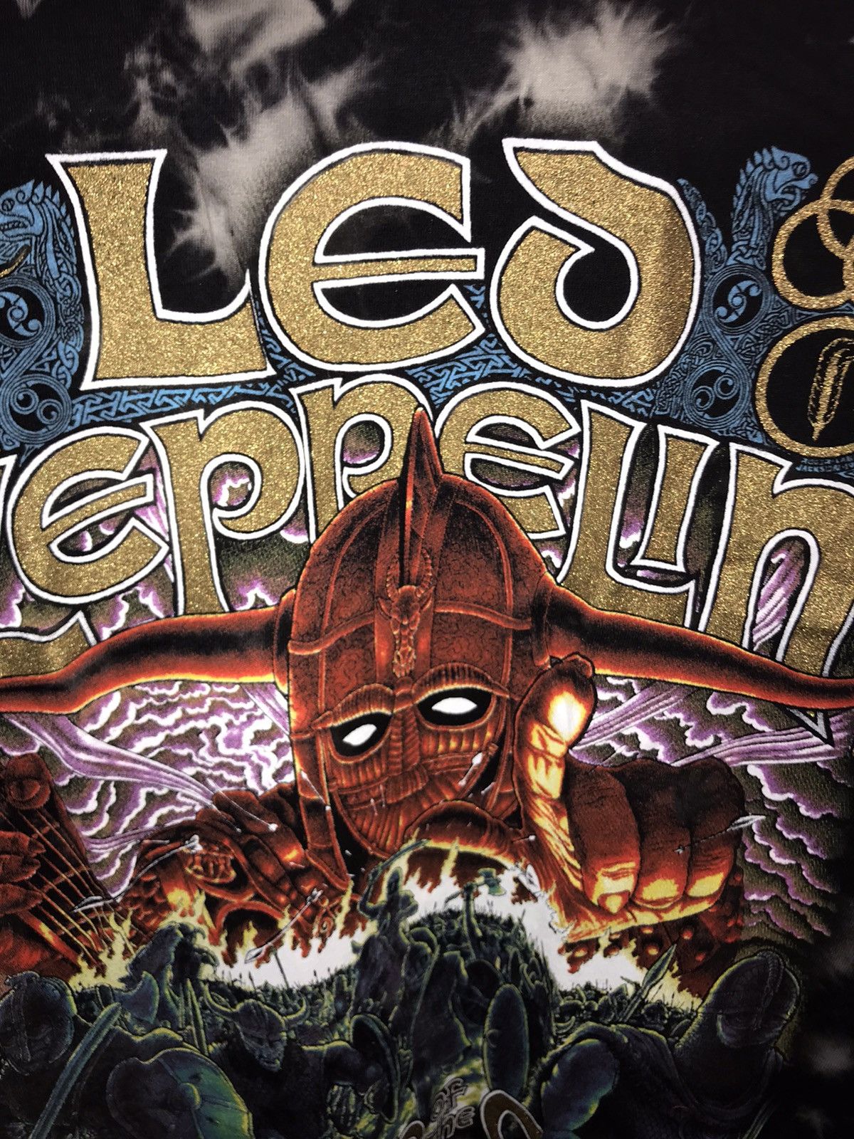 Band Tees × Vintage Vintage Led Zeppelin Big Print Hammers of God Band Tee Shirt Size US XL / EU 56 / 4 - 2 Thumbnail