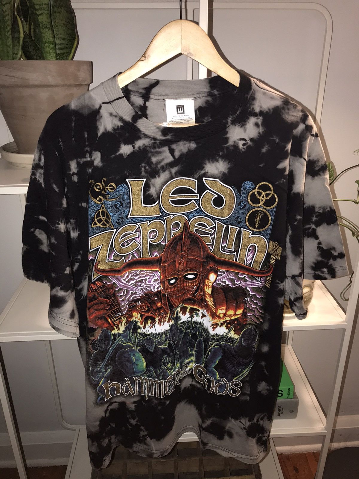 Band Tees × Vintage Vintage Led Zeppelin Big Print Hammers of God Band Tee Shirt Size US XL / EU 56 / 4 - 1 Thumbnail