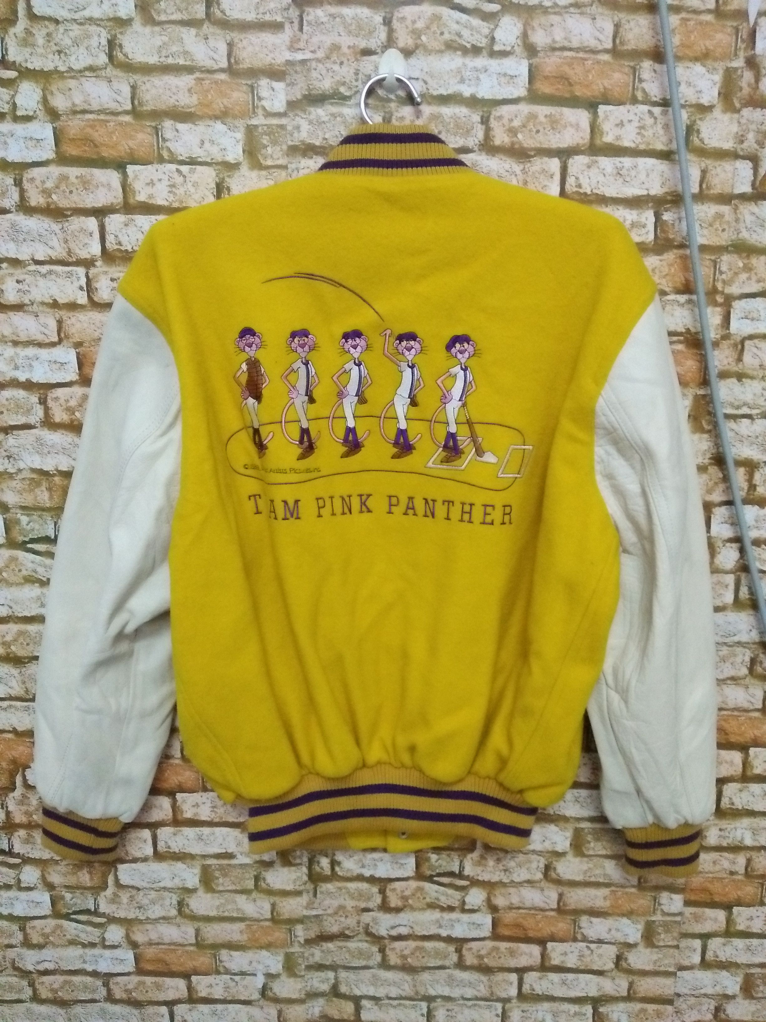 Vintage VINTAGE 1988 PINK PANTHER VARSITY EMBROIDERED JACKET (B153) Size US M / EU 48-50 / 2 - 1 Thumbnail