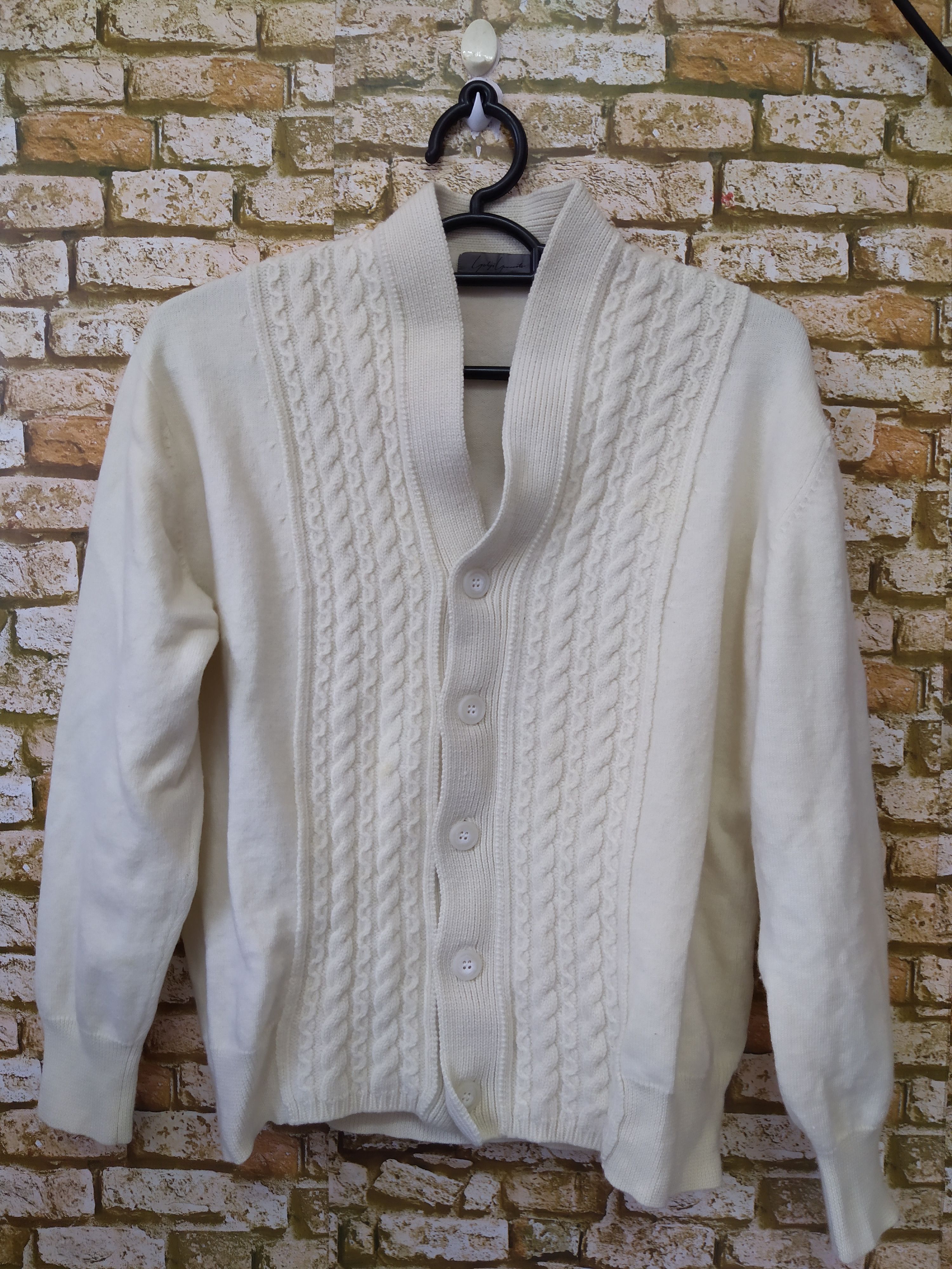 Vintage × Yohji Yamamoto YOHJI YAMAMOTO Signature HOMME CABLE KNITWEAR CARIGAN (B864) Size US S / EU 44-46 / 1 - 1 Thumbnail