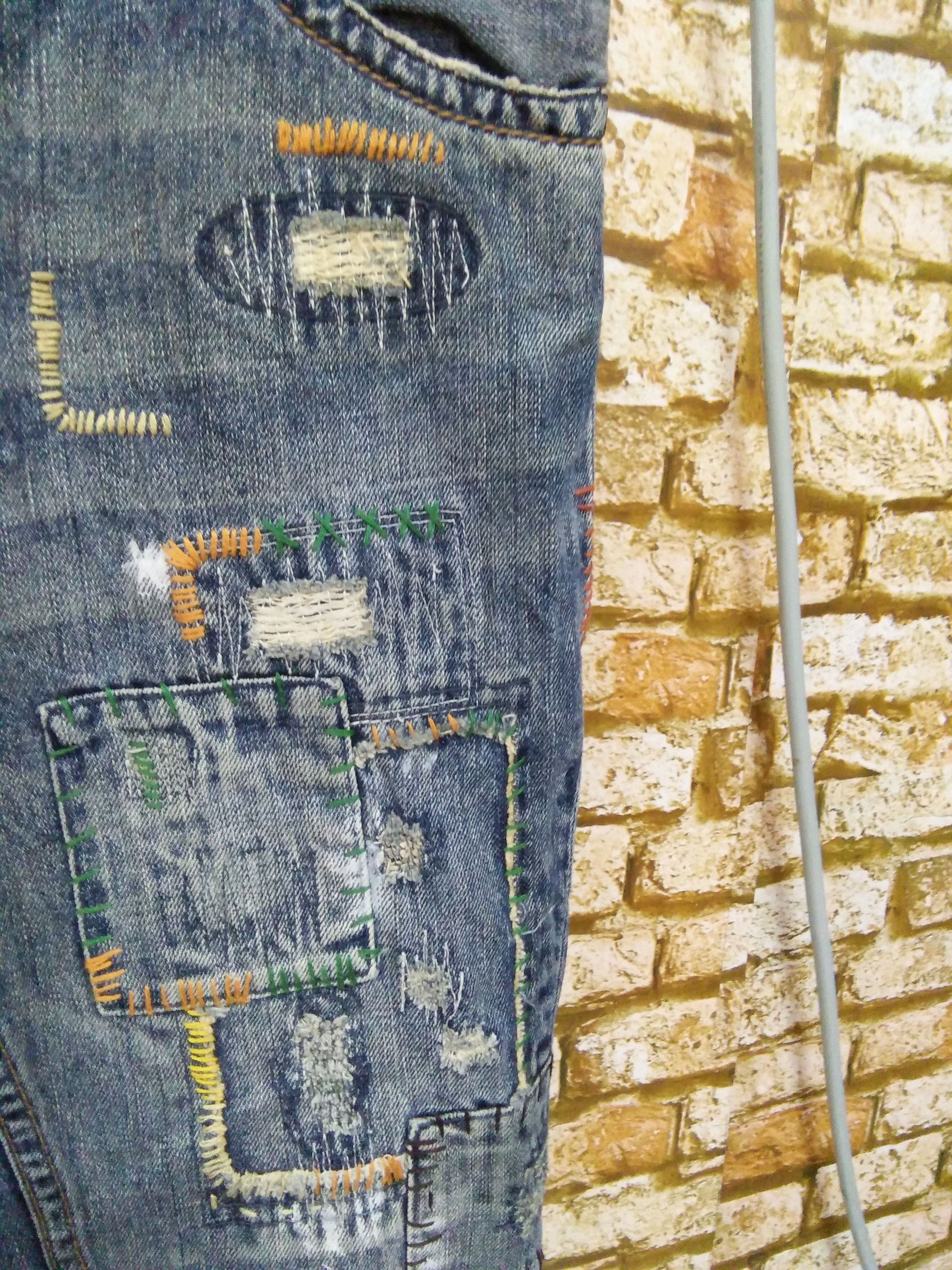 Japanese Brand × Seditionaries a:r] BORO PATCHWORK DISTRESSED DENIM BONDAGE (A769) Size US 34 / EU 50 - 3 Thumbnail