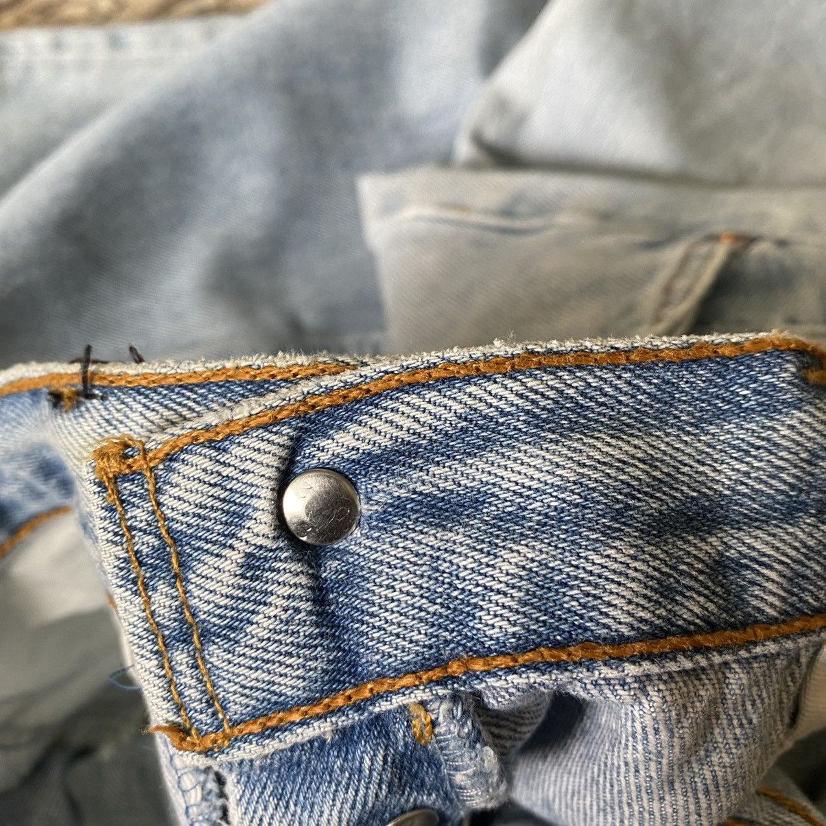 Levi's Vintage Levis 501 Repair Denim Patchwork Jeans Size US 31 - 15 Thumbnail