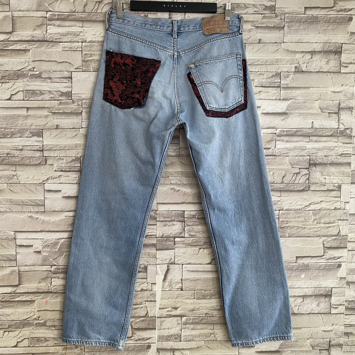 Levi's Vintage Levis 501 Repair Denim Patchwork Jeans Size US 31 - 10 Thumbnail