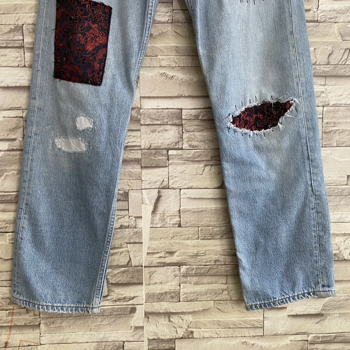 Levi's Vintage Levis 501 Repair Denim Patchwork Jeans Size US 31 - 9 Thumbnail