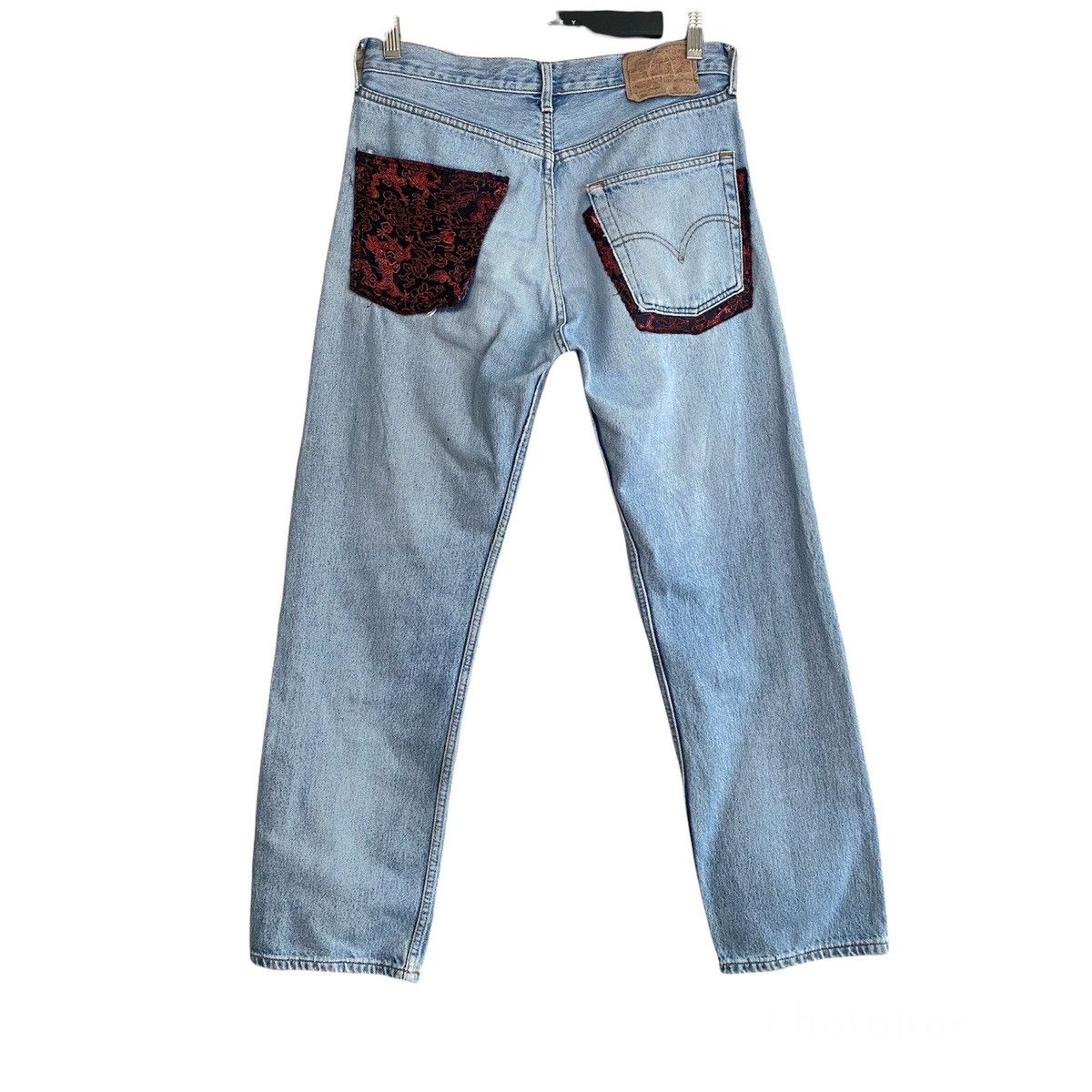 Levi's Vintage Levis 501 Repair Denim Patchwork Jeans Size US 31 - 2 Thumbnail