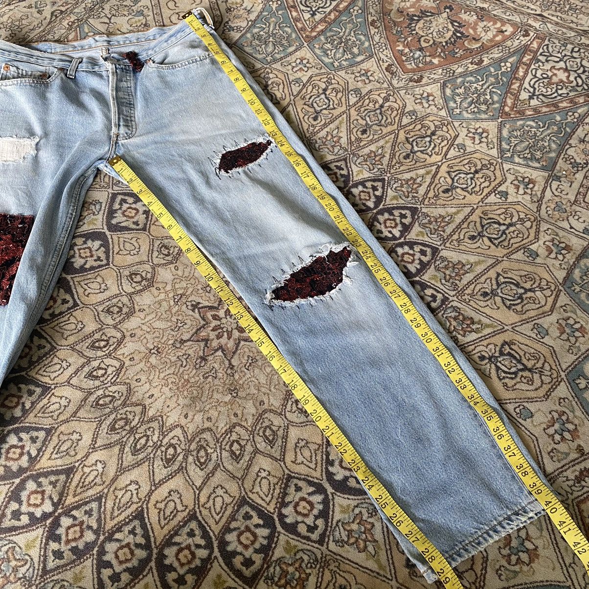 Levi's Vintage Levis 501 Repair Denim Patchwork Jeans Size US 31 - 18 Thumbnail