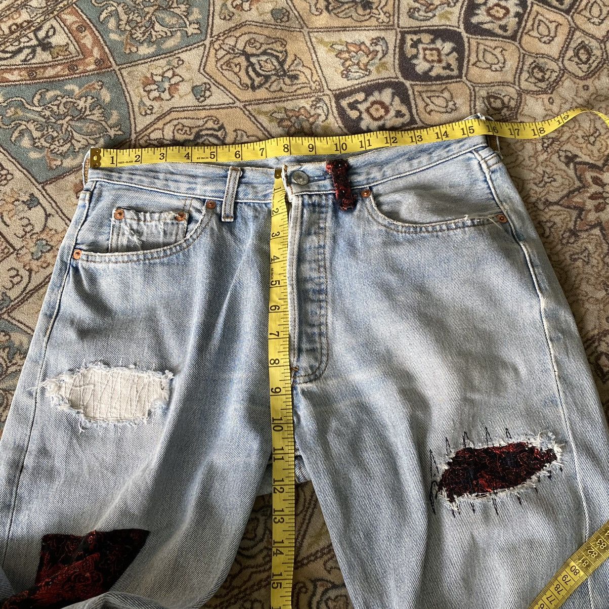 Levi's Vintage Levis 501 Repair Denim Patchwork Jeans Size US 31 - 17 Thumbnail