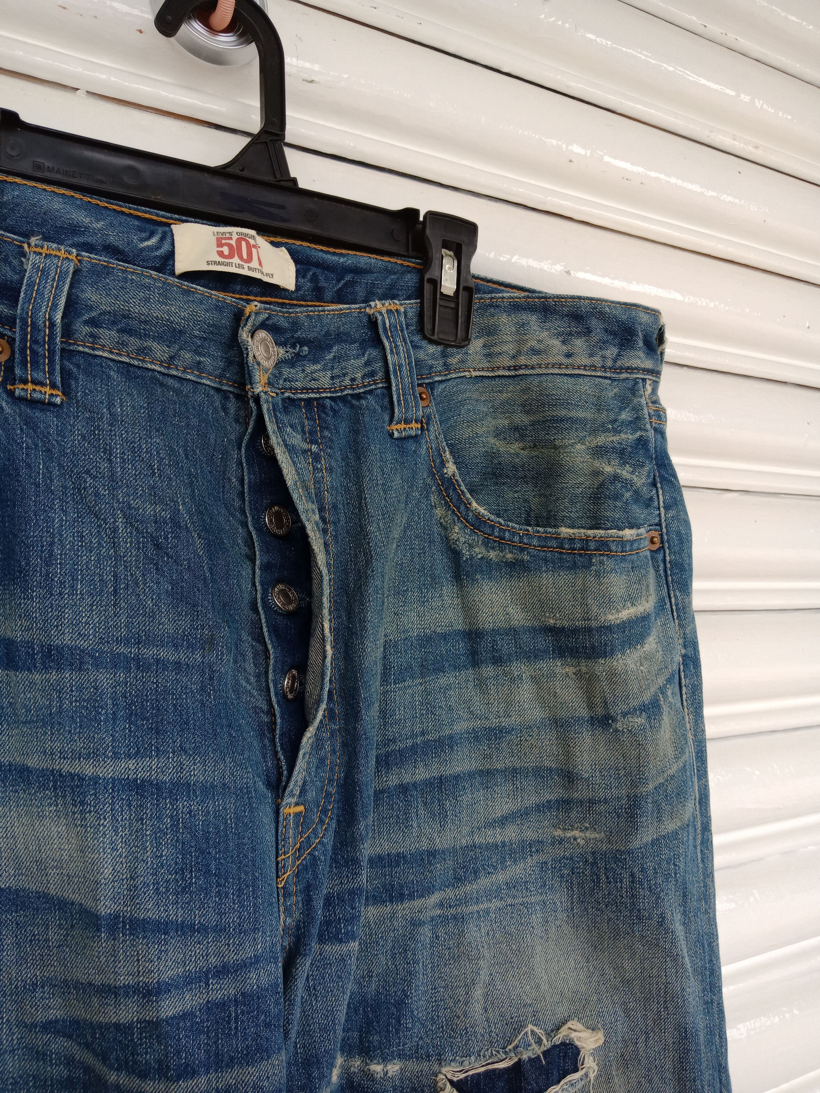 Levi's Levi's 501 Patchworks Kurt Cobain Mudwash Distressed Size US 35 - 8 Thumbnail