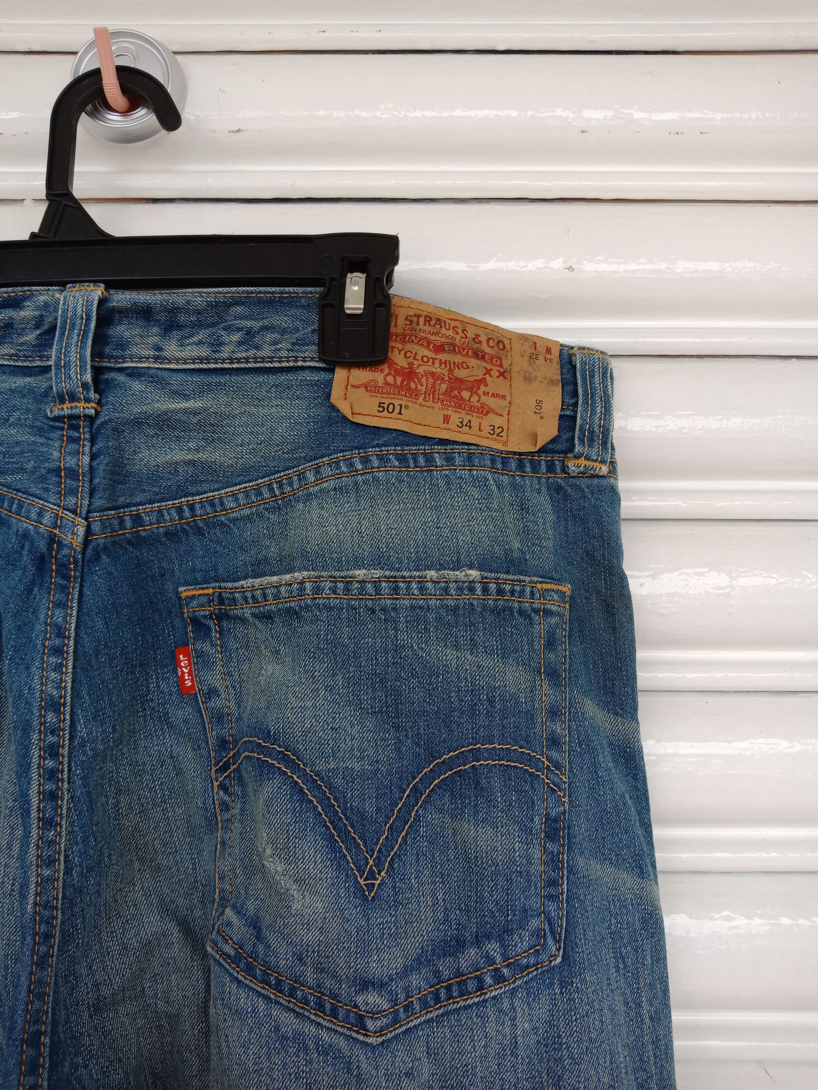 Levi's Levi's 501 Patchworks Kurt Cobain Mudwash Distressed Size US 35 - 7 Thumbnail