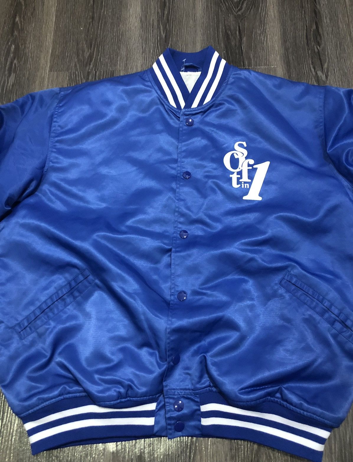 Vintage Deadstock Vtg Bomber Jacket Style Varsity Jacket Nice Design Size US L / EU 52-54 / 3 - 4 Thumbnail