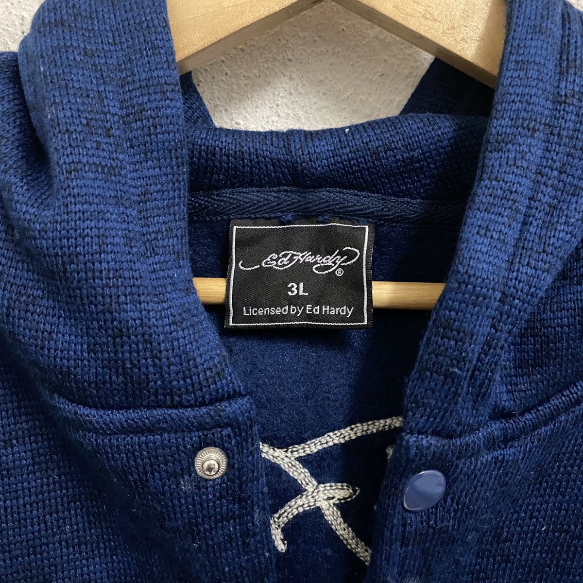 Christian Audigier × Ed Hardy VINTAGE ED HARDY BIG LOGO WOOL HOODIE SWEATER Size US XL / EU 56 / 4 - 6 Thumbnail