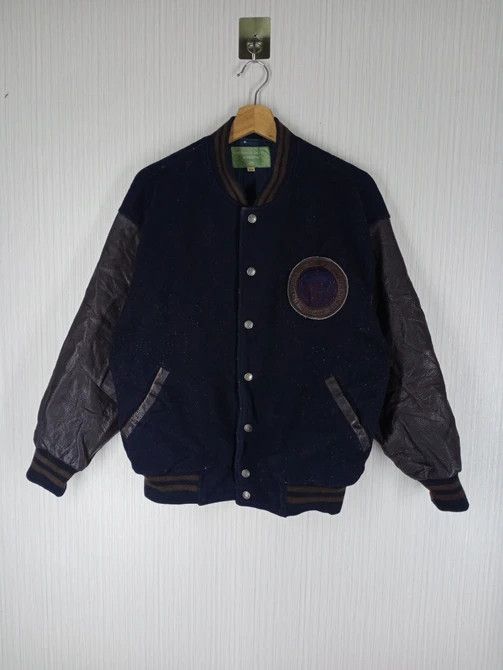 Vintage Universite De Paris Sorbonne Varsity Wool/Leather Jacket