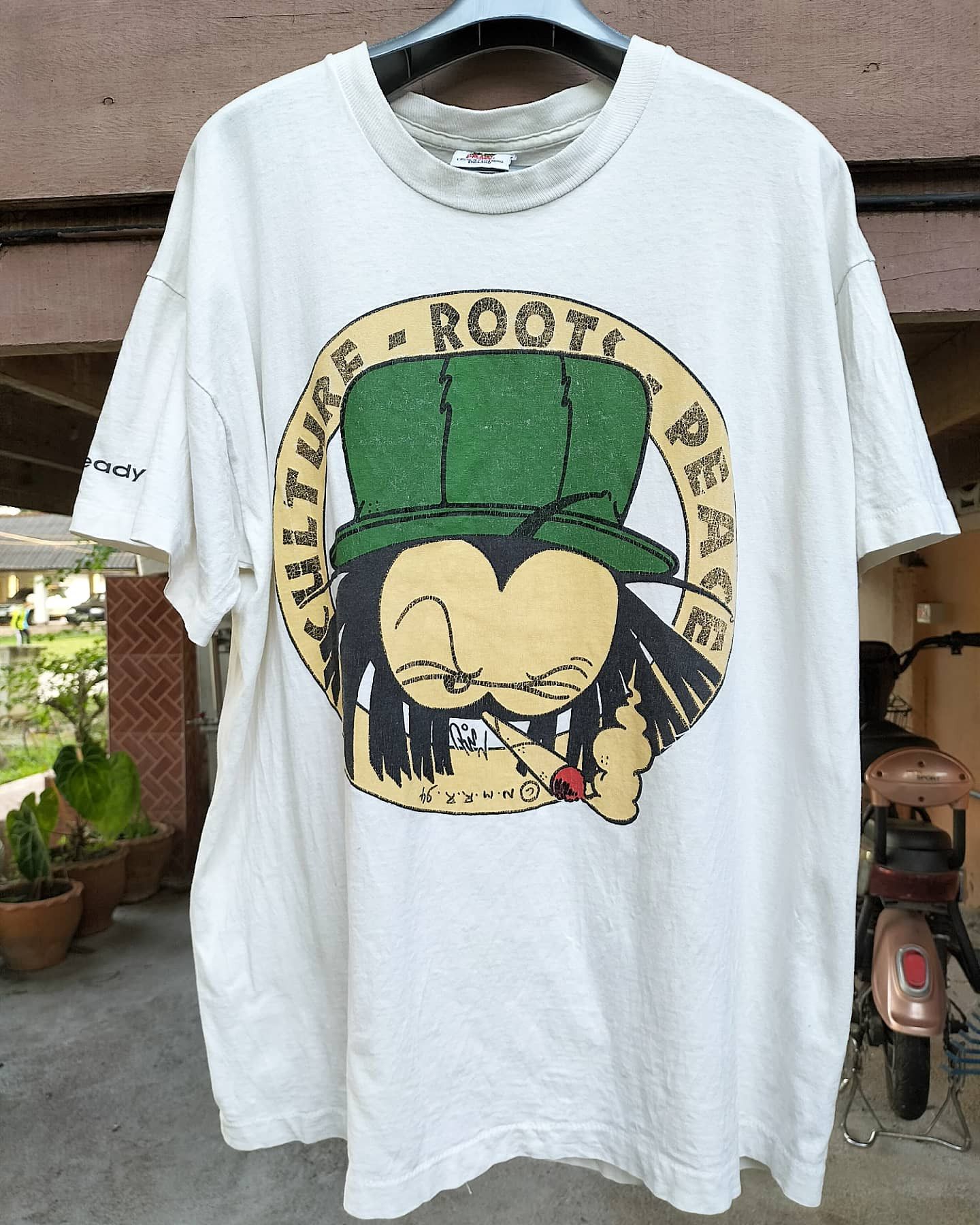 Vintage 90s Dready Culture Roots Peace Smoke Weed 1994 marijuana Size US XL / EU 56 / 4 - 1 Thumbnail